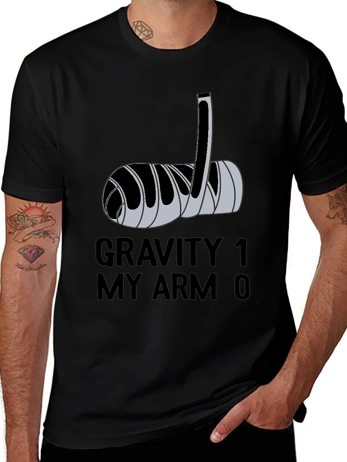 Variant 21 of Gravity 1, My Arm 0, Funny Broken Arm T-Shirt