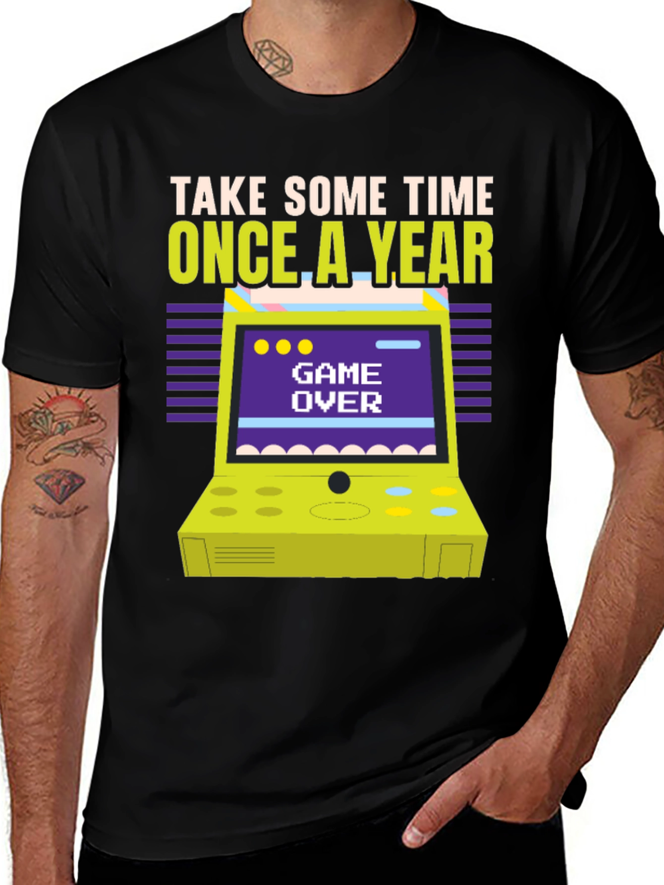 Variant 11 of Retro Arcade Gamer T-Shirt - Take Some Time Once a Year