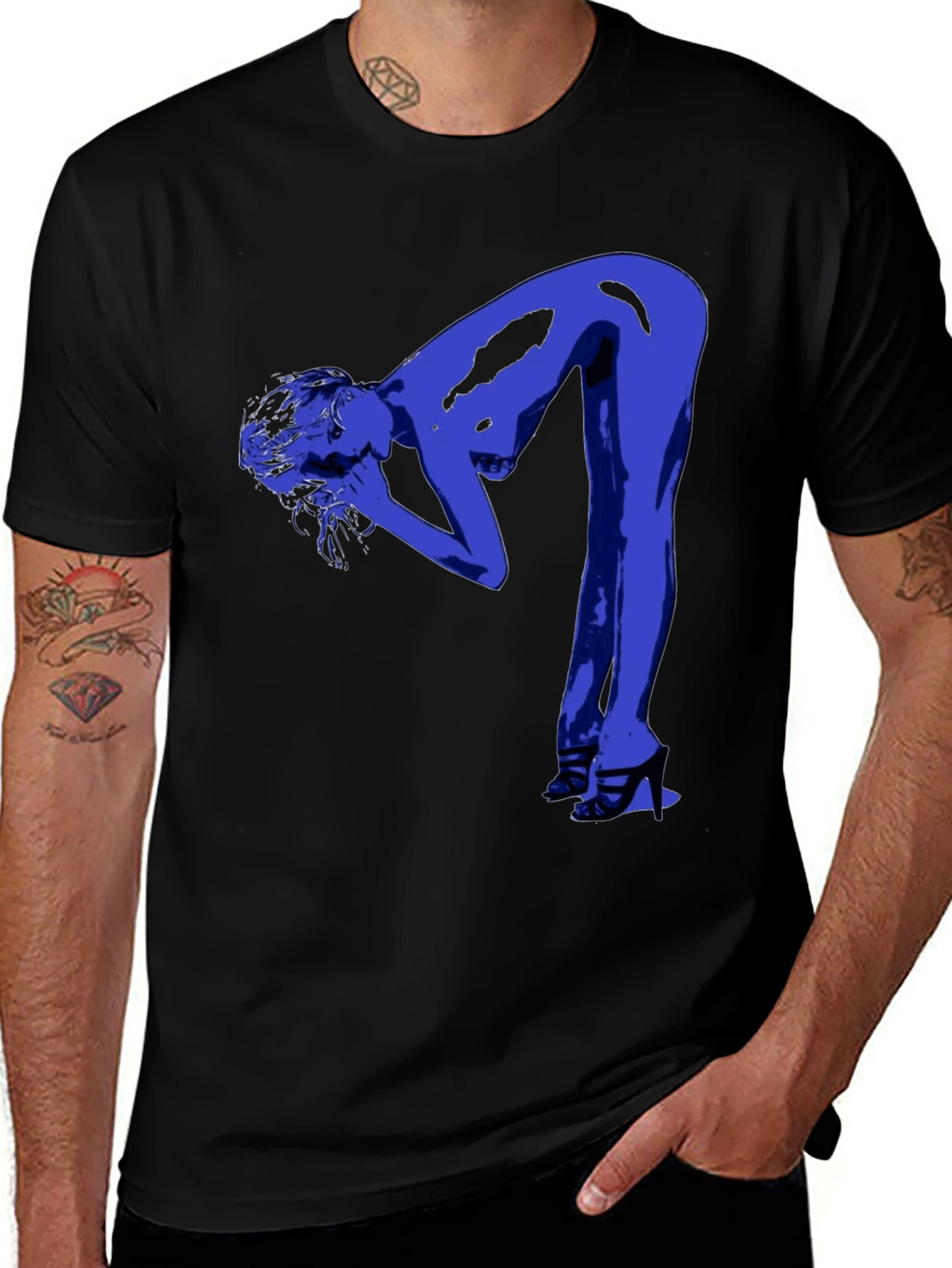 Variant 18 of Modern Graphic Tee - Blue Silhouette