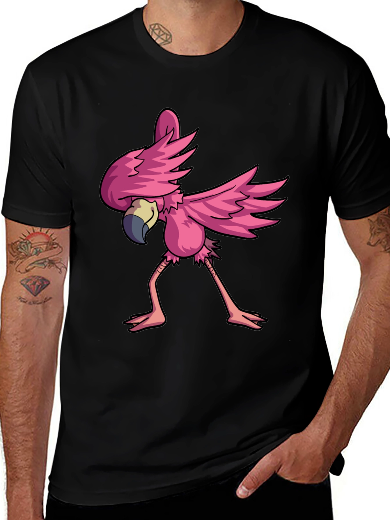 Variant 5 of Flamingo Dab T-Shirt - Fun Animal Tee