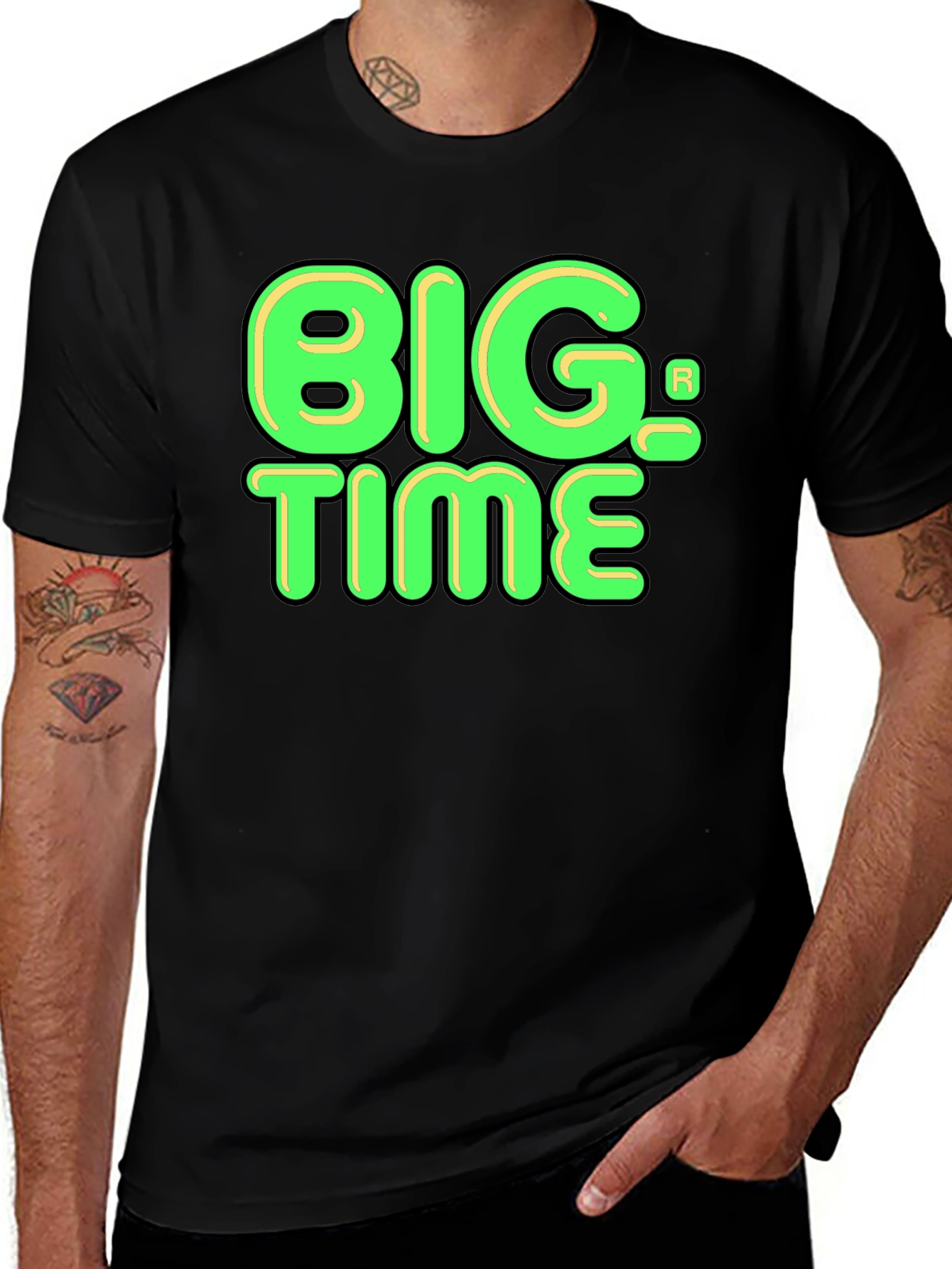 Variant 5 of Big Time Black Graphic Tee - Unisex