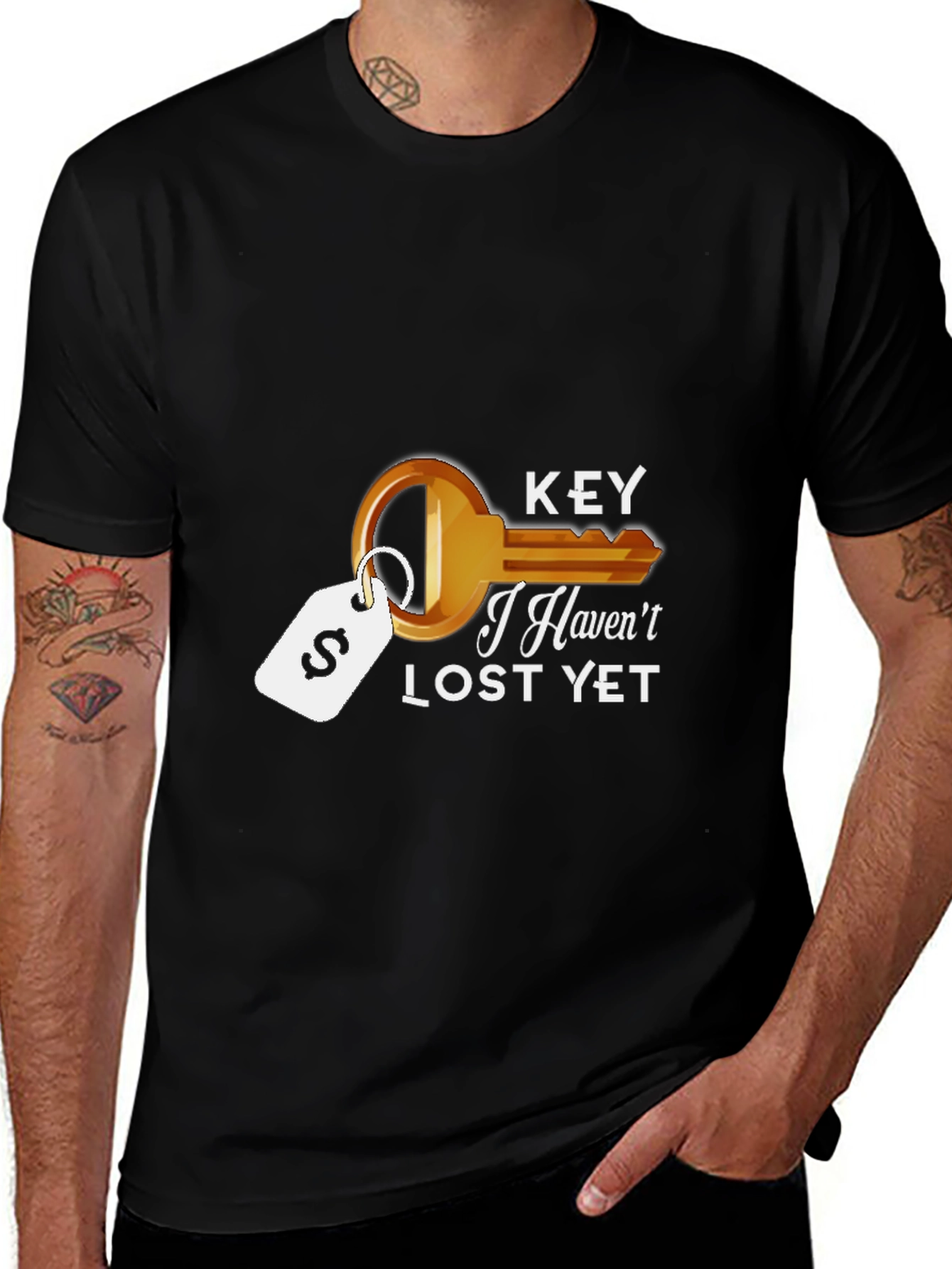 Variant 18 of Funny Key Graphic Black T-Shirt