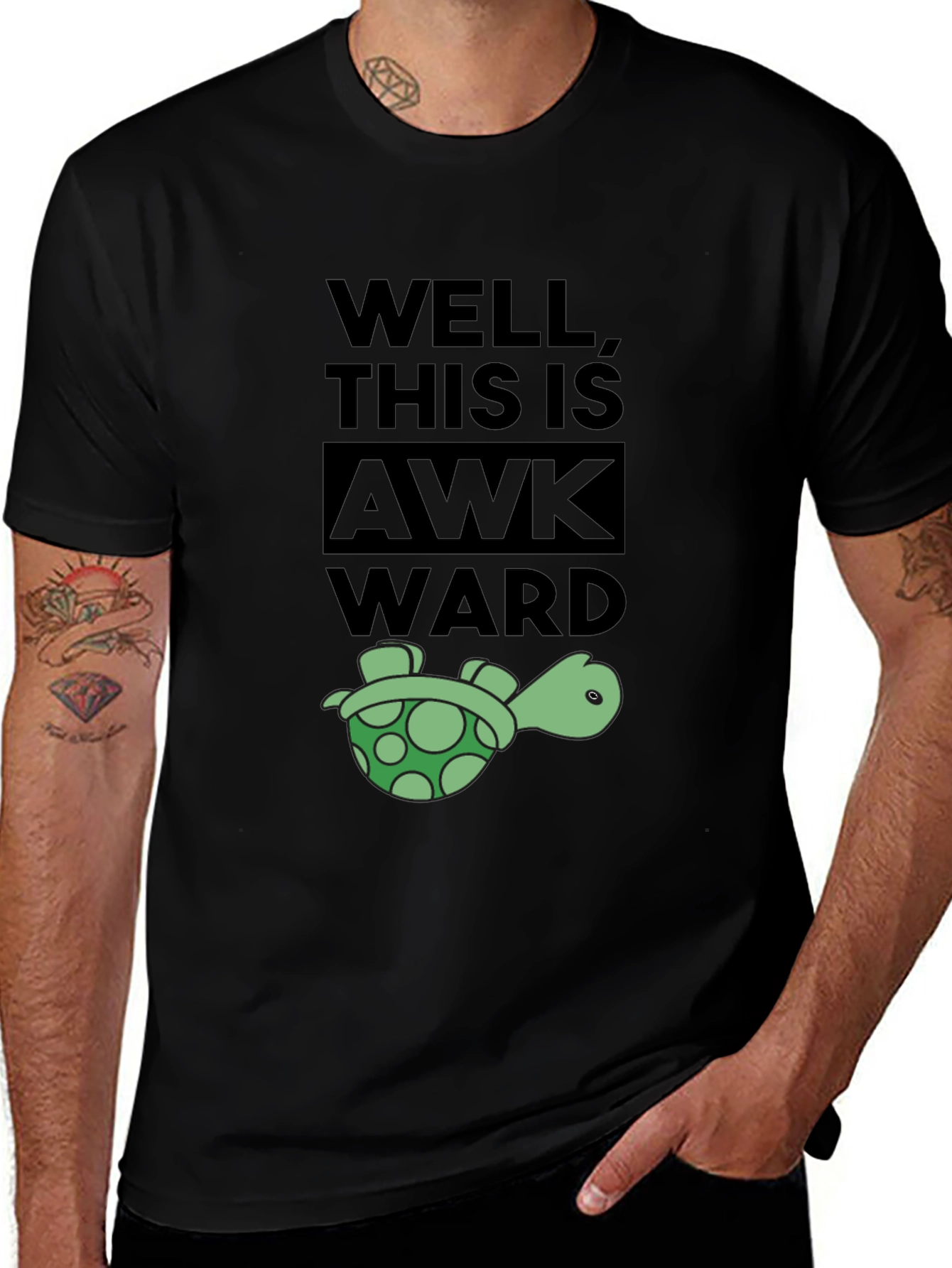 Variant 21 of Awkward Turtle Black Graphic T-Shirt