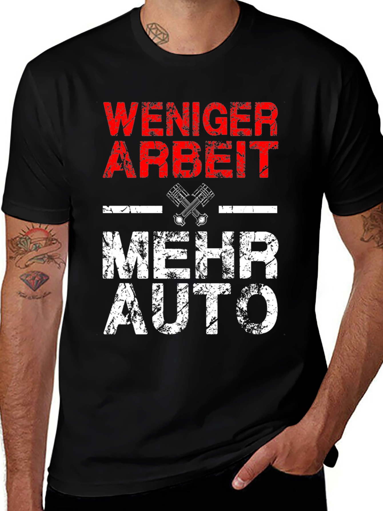 WENIGER ARBEIT MEHR AUTO Men's Graphic Tee