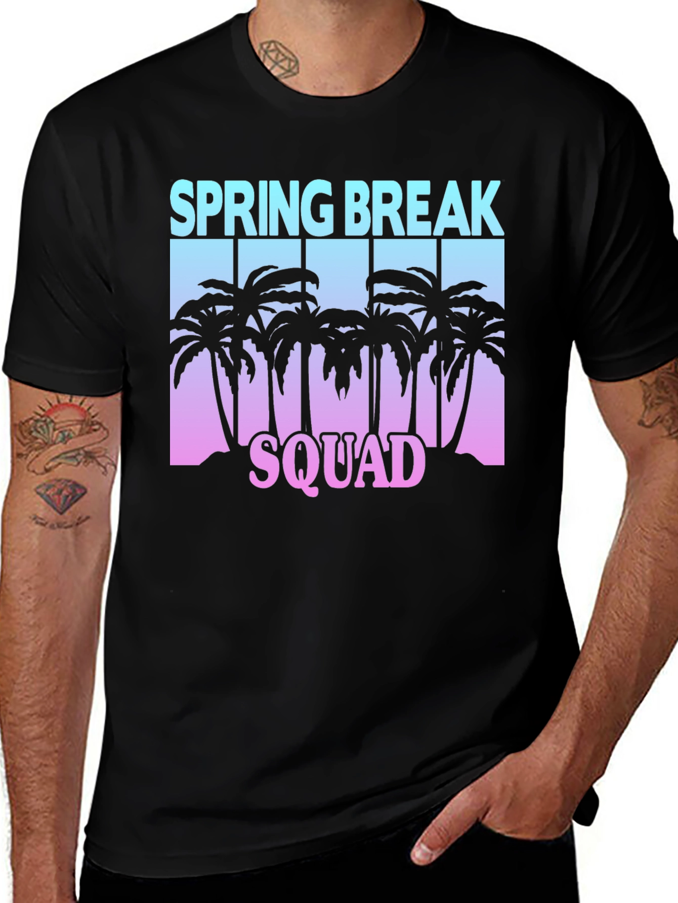Spring Break Squad Graphic Tee - Black