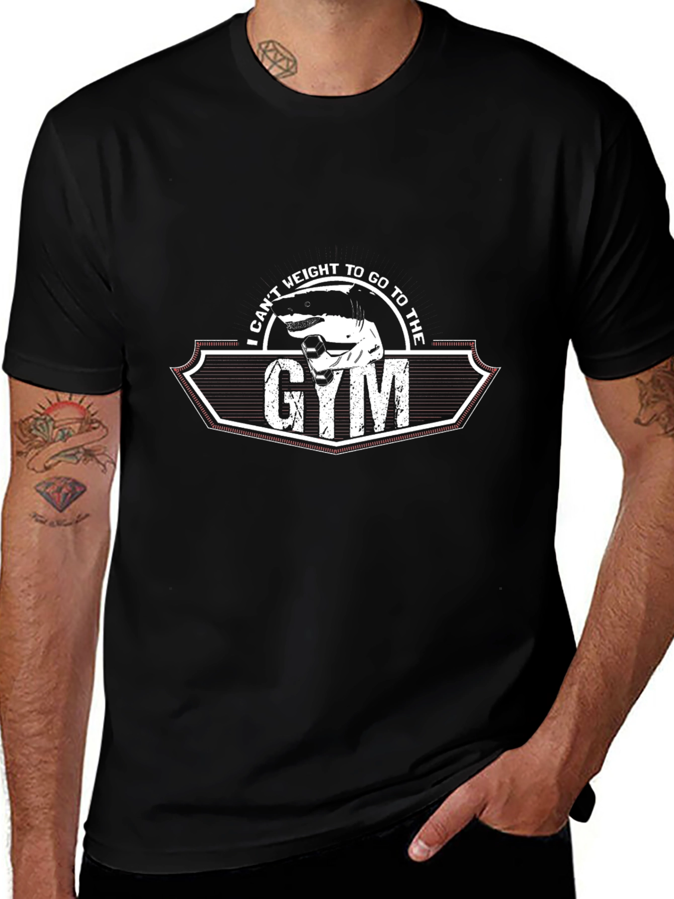 Variant 7 of I Can't Weight to Go to the Gym Black T-Shirt