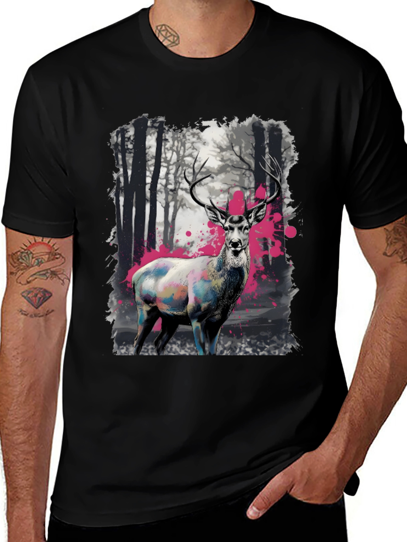 Variant 21 of Deer in Forest T-Shirt - Unique Graphic Tee
