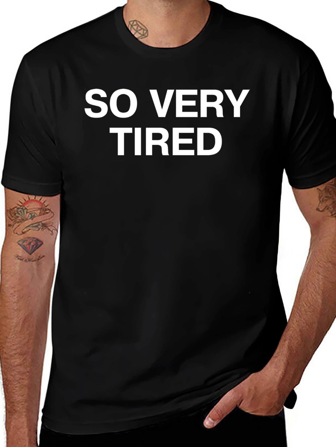 Variant 30 of So Very Tired Graphic Tee - Black Short Sleeve Shirt