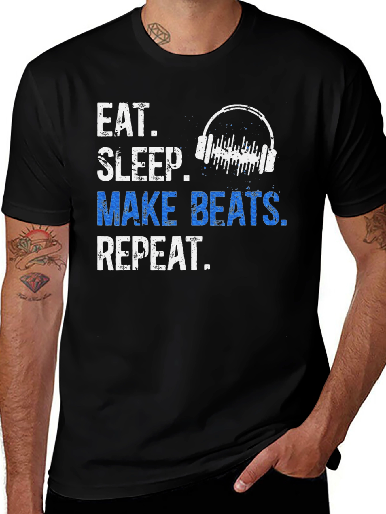 Variant 21 of Eat Sleep Make Beats Repeat Graphic T-Shirt