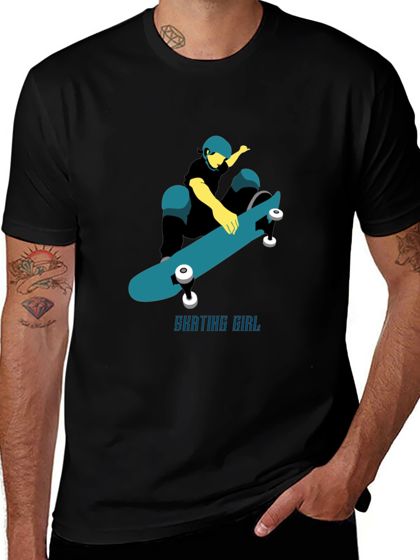 Variant 14 of Skating Girl Graphic Tee - Cool & Casual Unisex T-Shirt