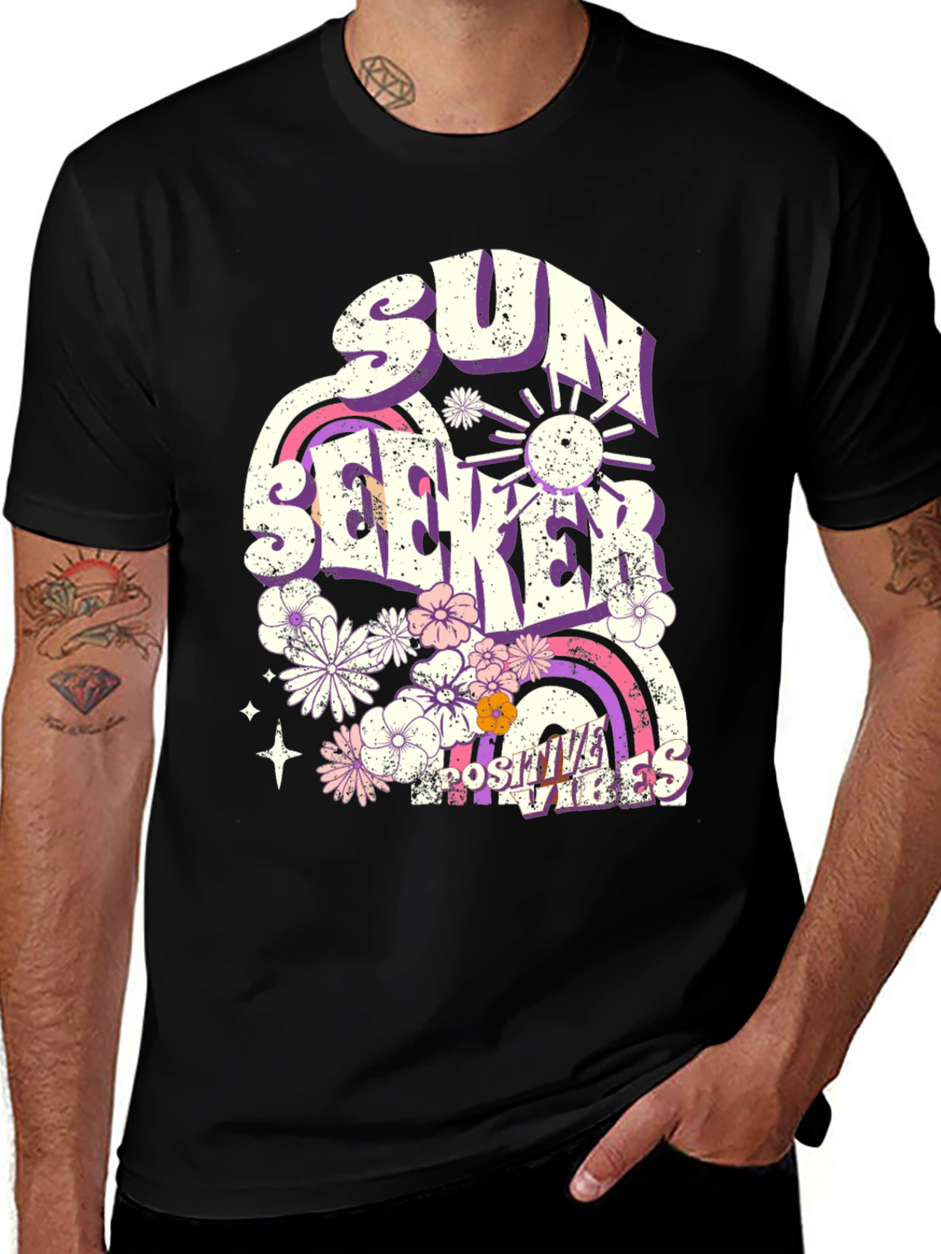 Variant 12 of Sun Seeker Positive Vibes Graphic Tee