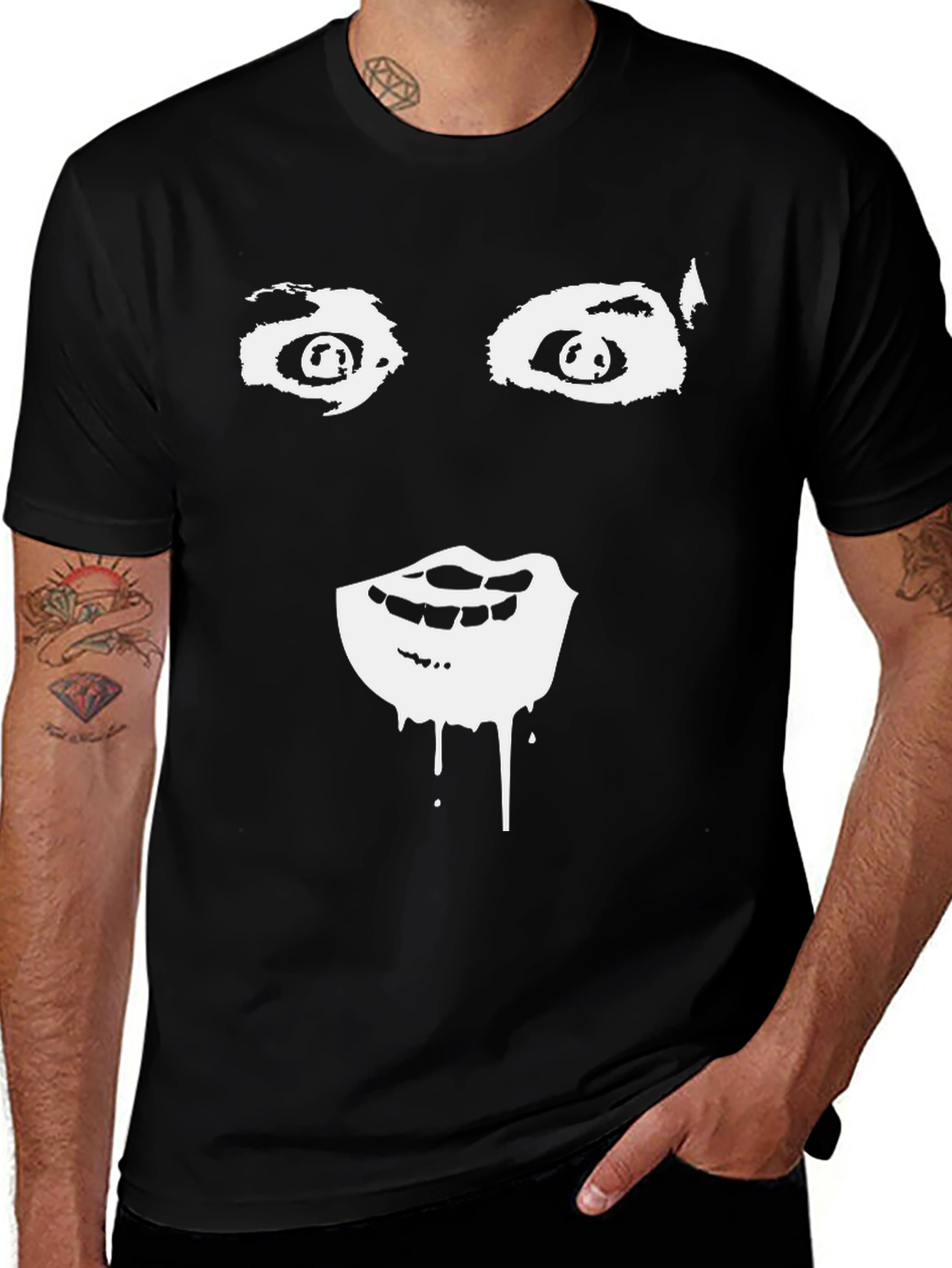 Variant 11 of Mysterious Face Graphic Tee