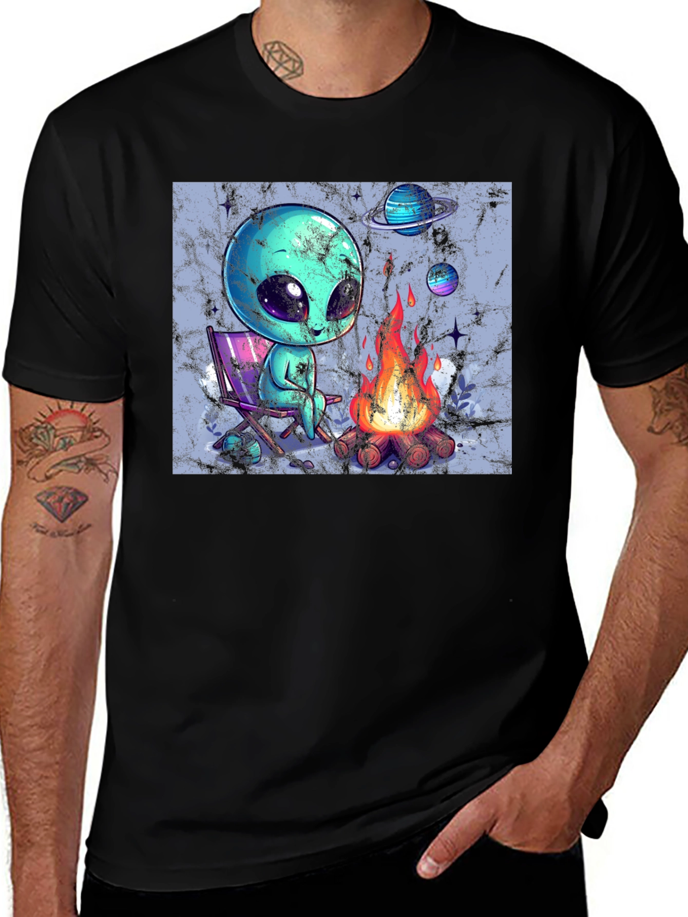Variant 28 of Alien Camping T-Shirt - Out of This World Comfort!