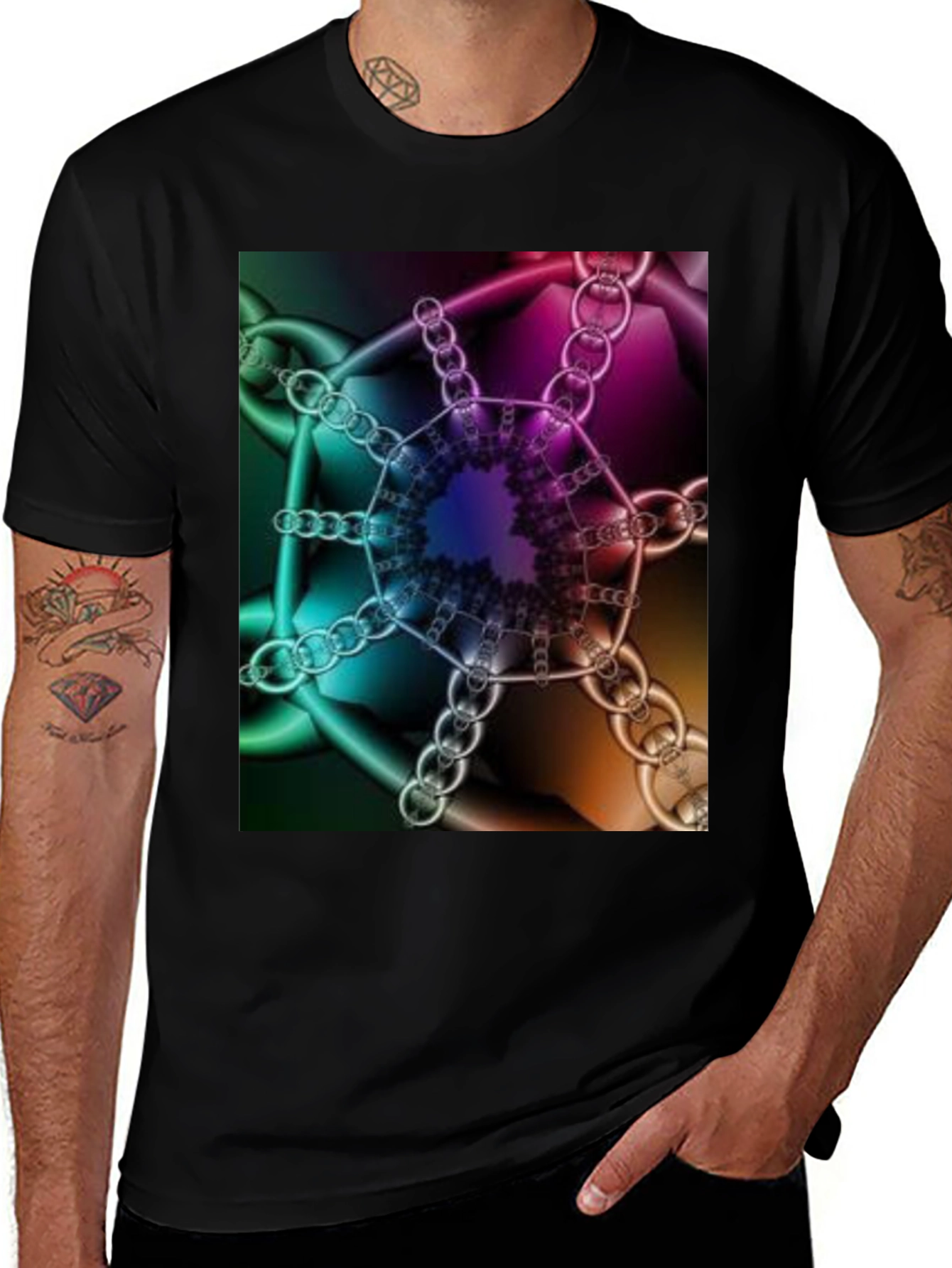 Variant 18 of Abstract Chains T-Shirt - Unique Design