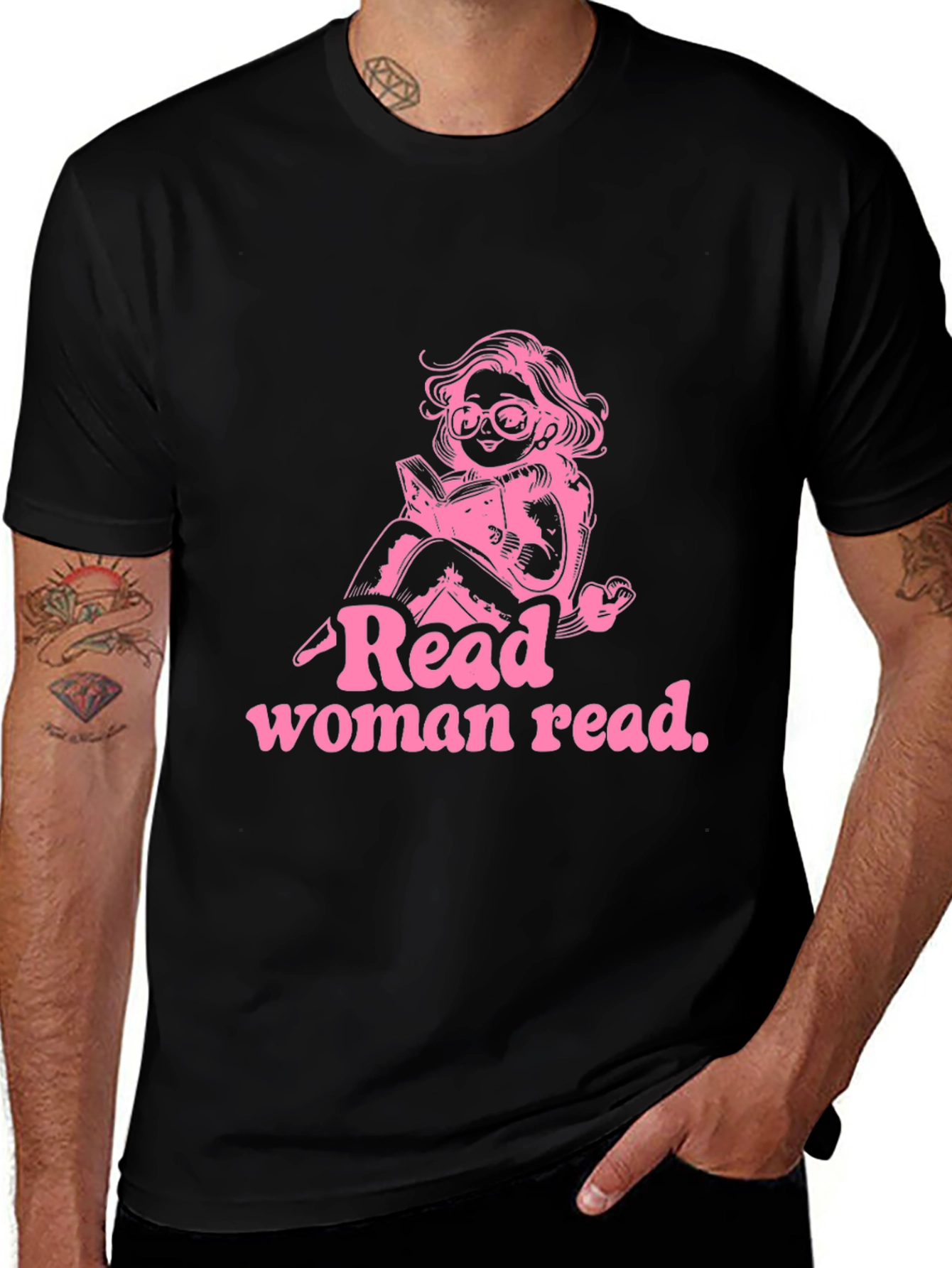 Variant 19 of Read Woman Read Graphic Tee - Black
