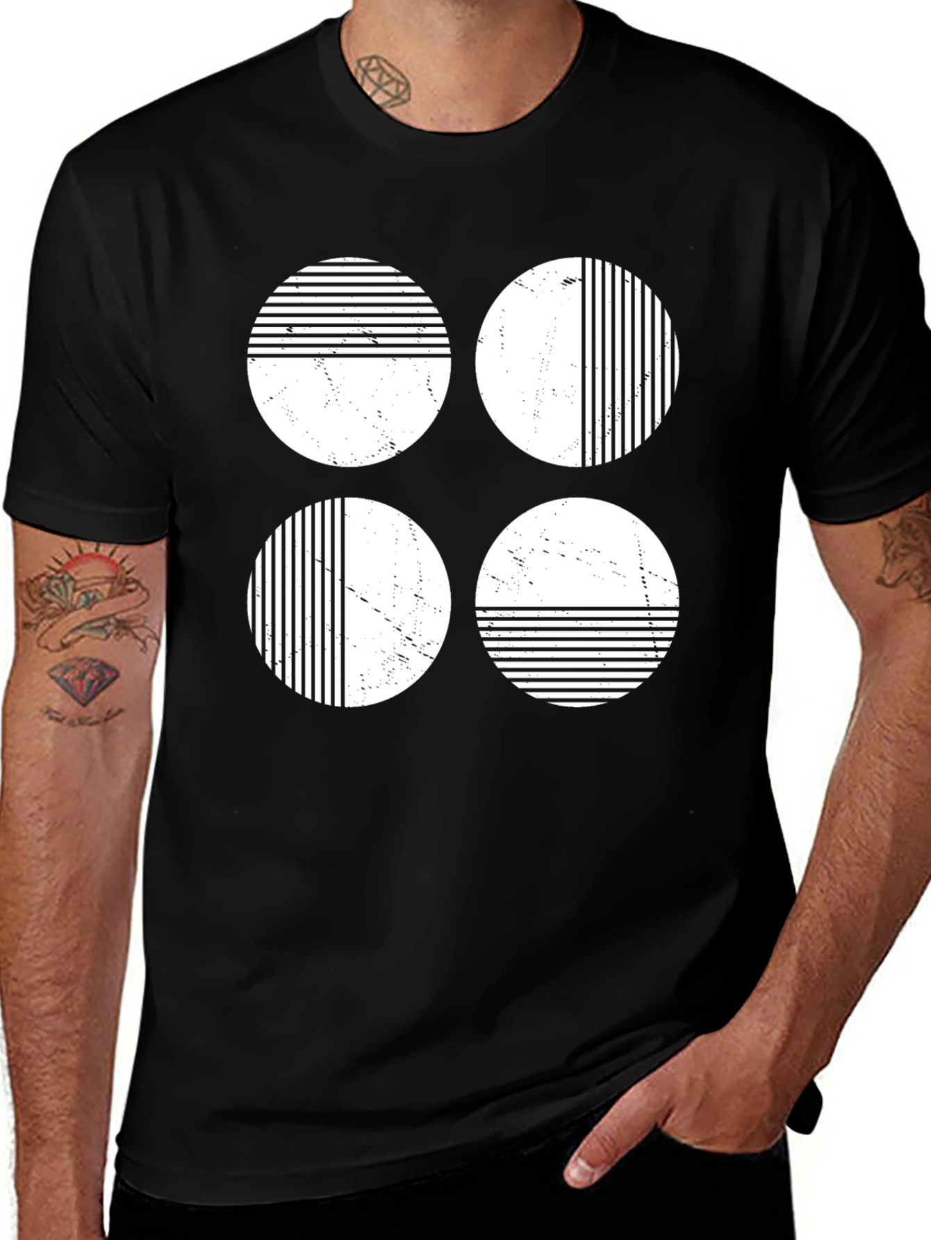Variant 14 of Modern Graphic Print Black T-Shirt