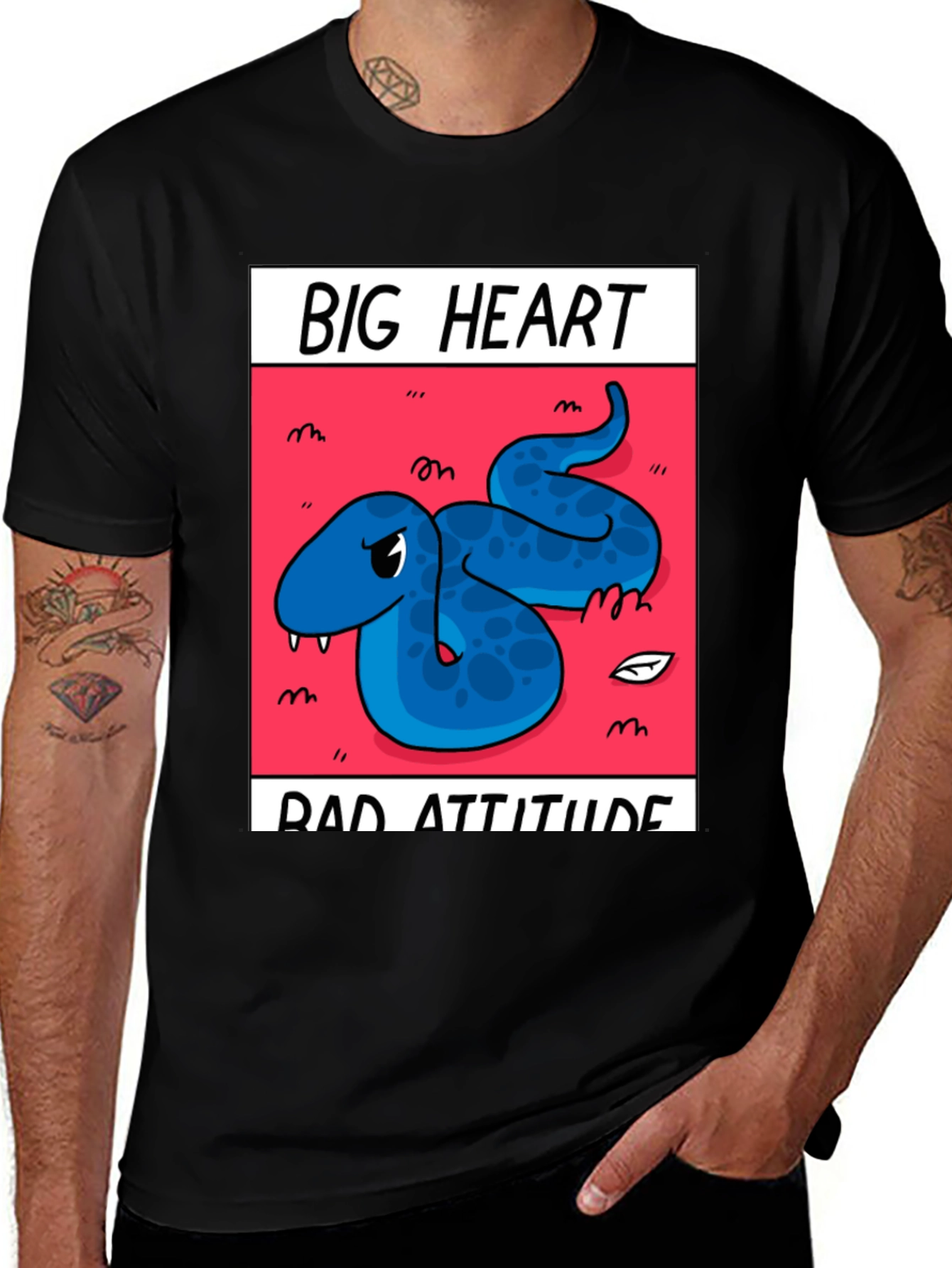 Variant 30 of Big Heart, Bad Attitude Graphic Tee - Black