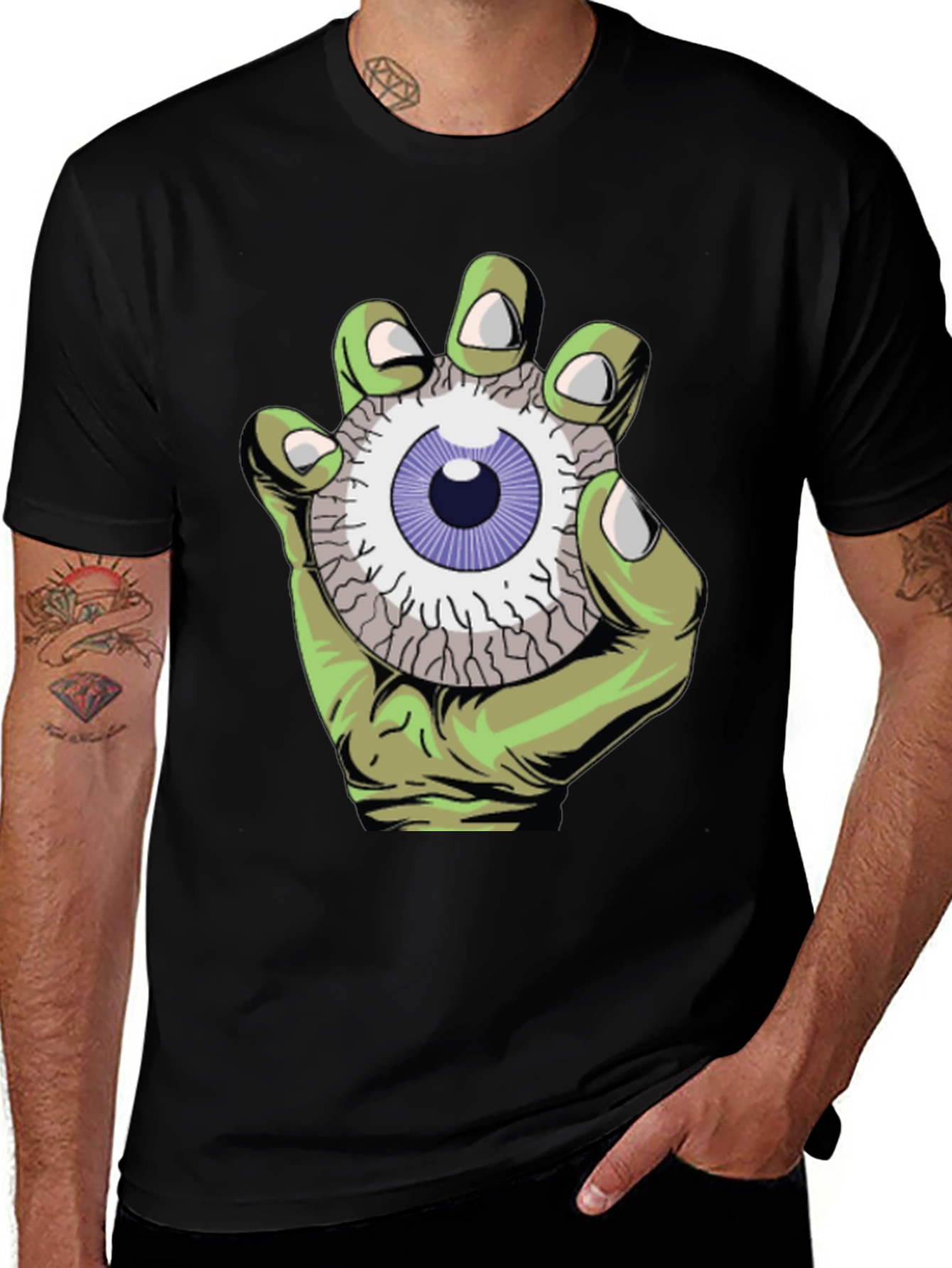 Variant 2 of Eye See You Graphic Tee - Zombie Hand Design