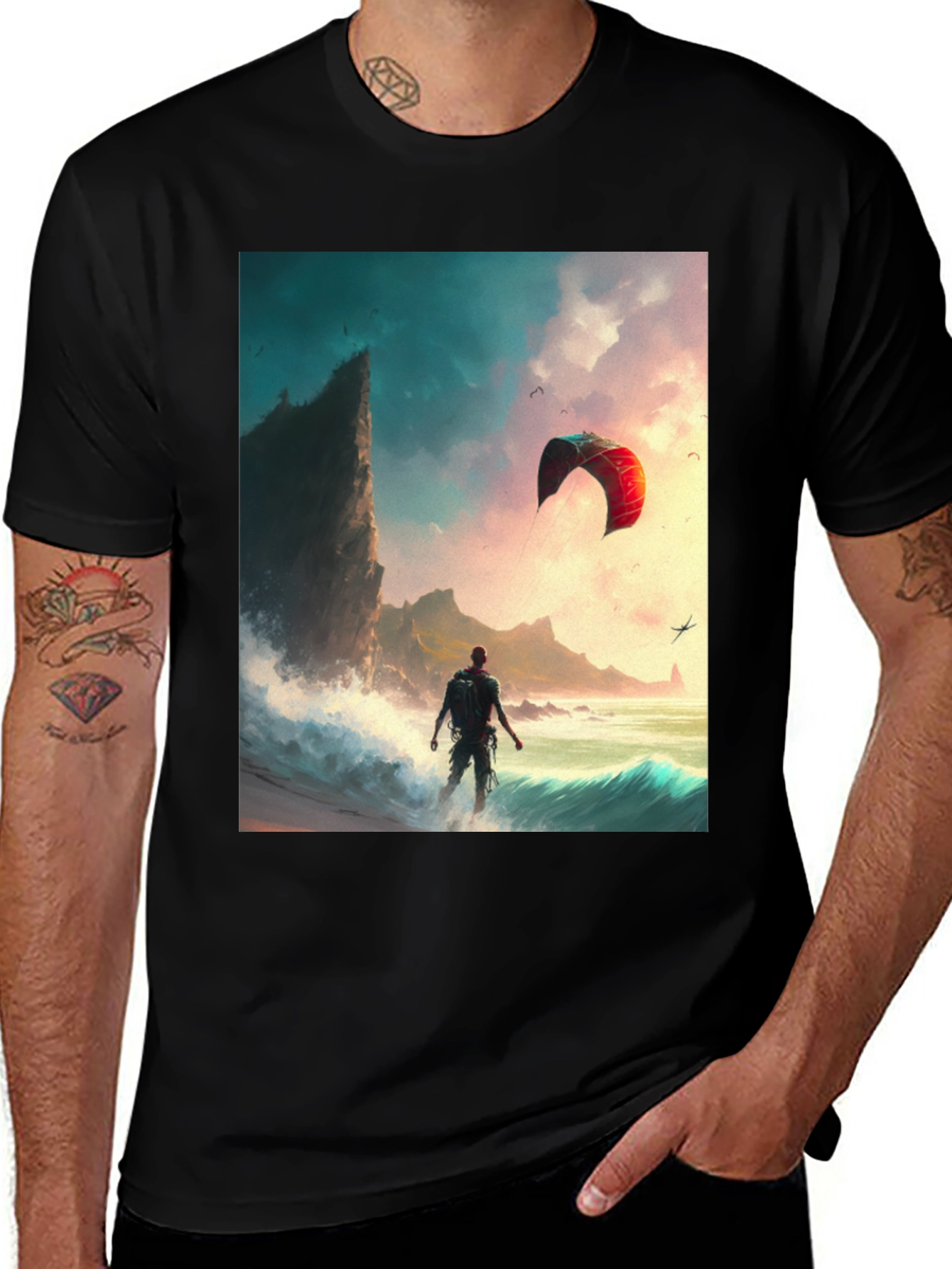 Variant 9 of Kite Surfing T-Shirt - Coastal Adventure Tee