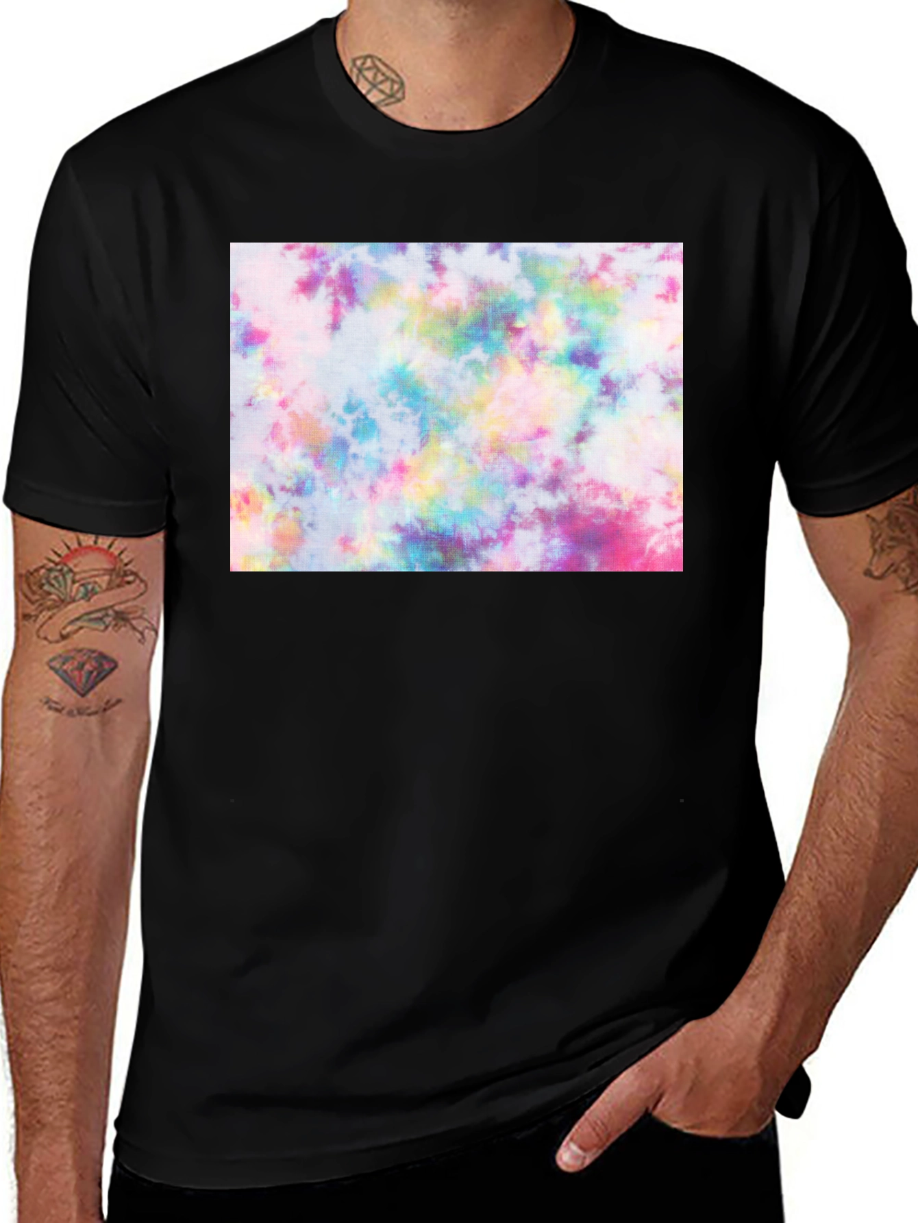Variant 28 of Tie-Dye Graphic Tee - Black Casual T-Shirt