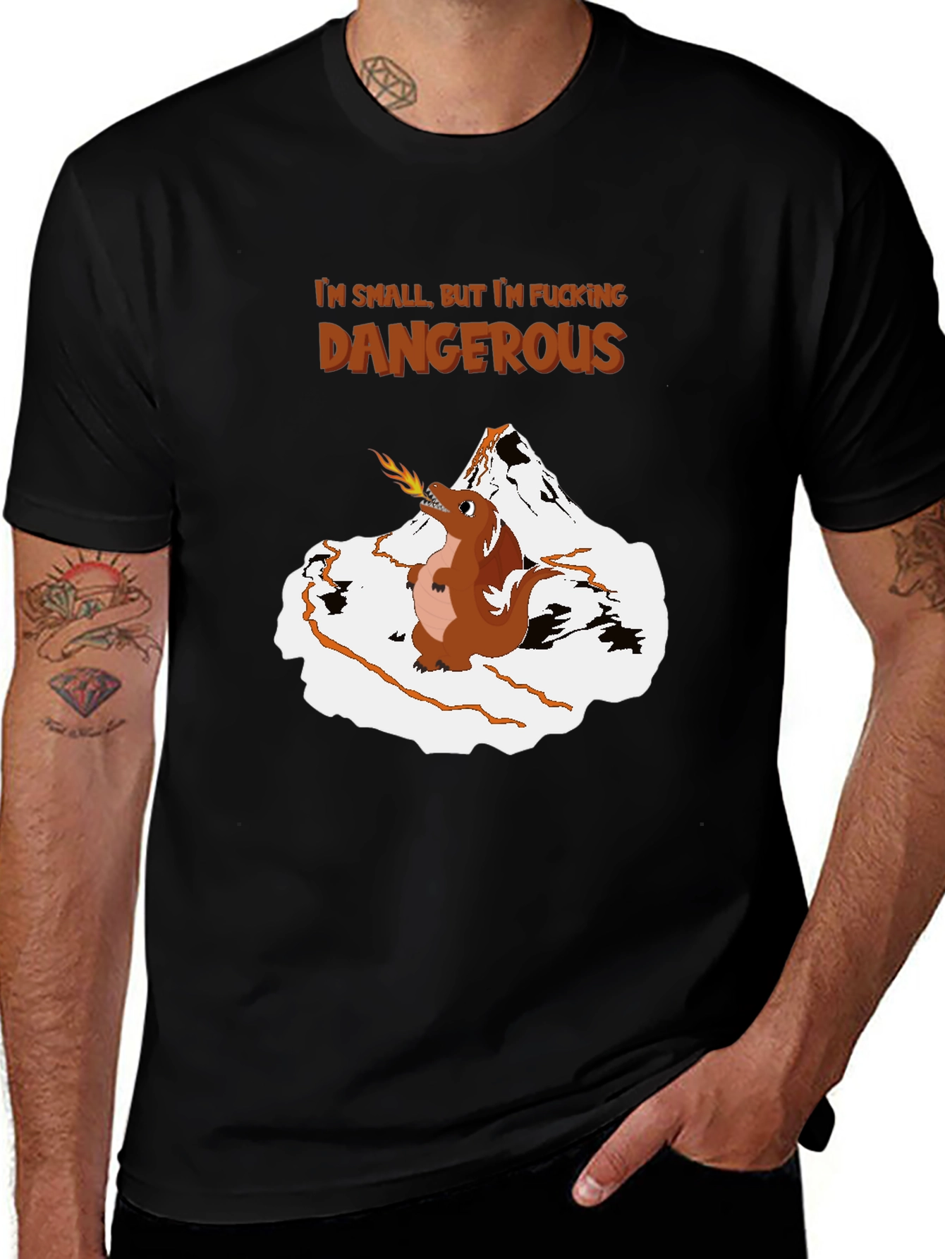 Variant 10 of Funny Graphic Tee: Small But Dangerous Dragon T-Shirt