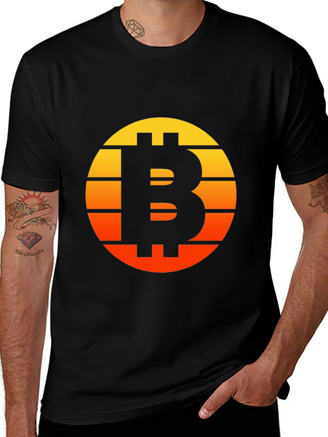 Variant 18 of Bitcoin Sunset Graphic Tee - Black Crypto Shirt