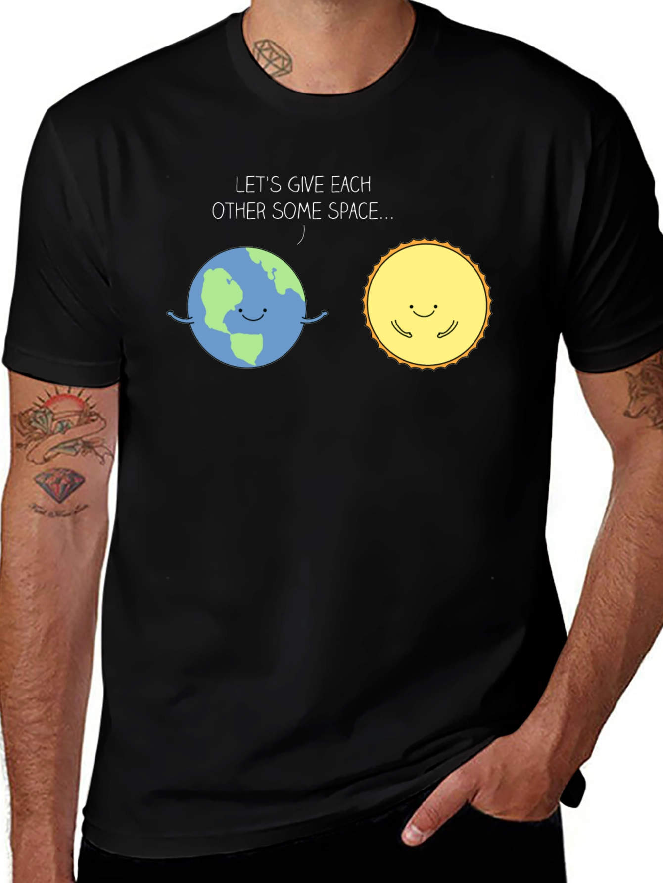 Variant 24 of Earth & Sun Space T-Shirt - Cute Graphic Tee