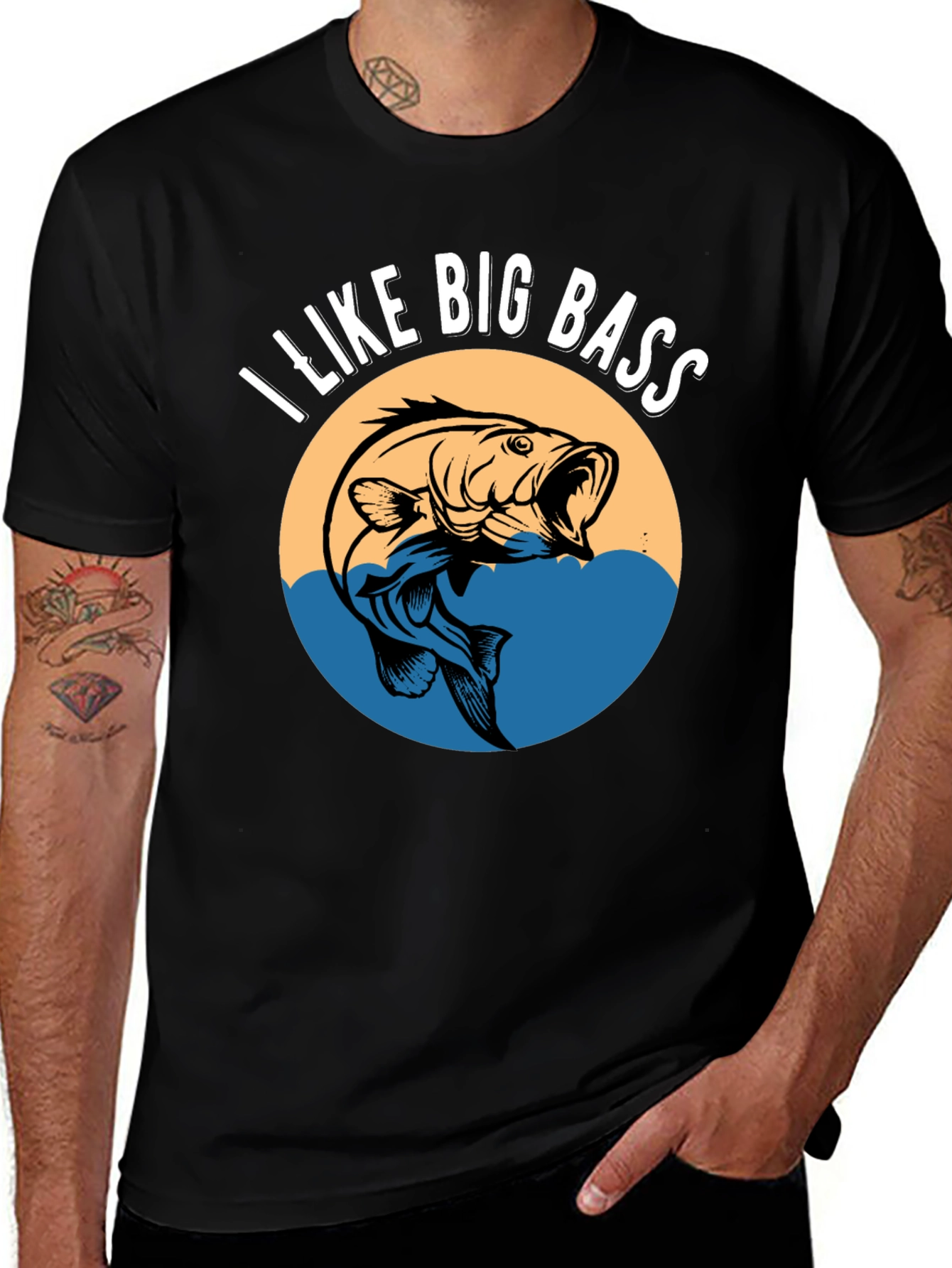 Variant 11 of I Like Big Bass Graphic Tee - Fishing T-Shirt