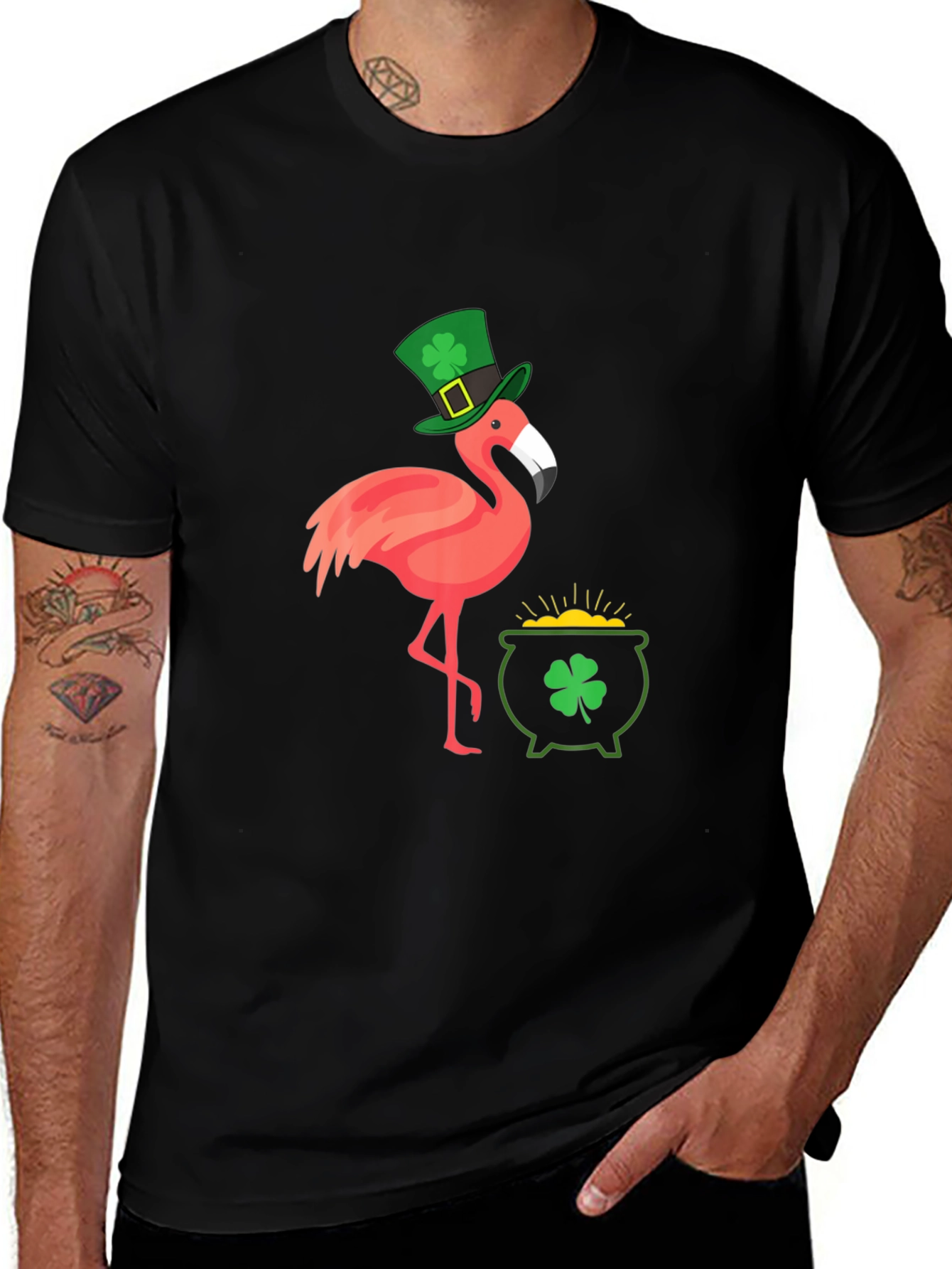 Variant 30 of St. Patrick's Day Flamingo Graphic Tee