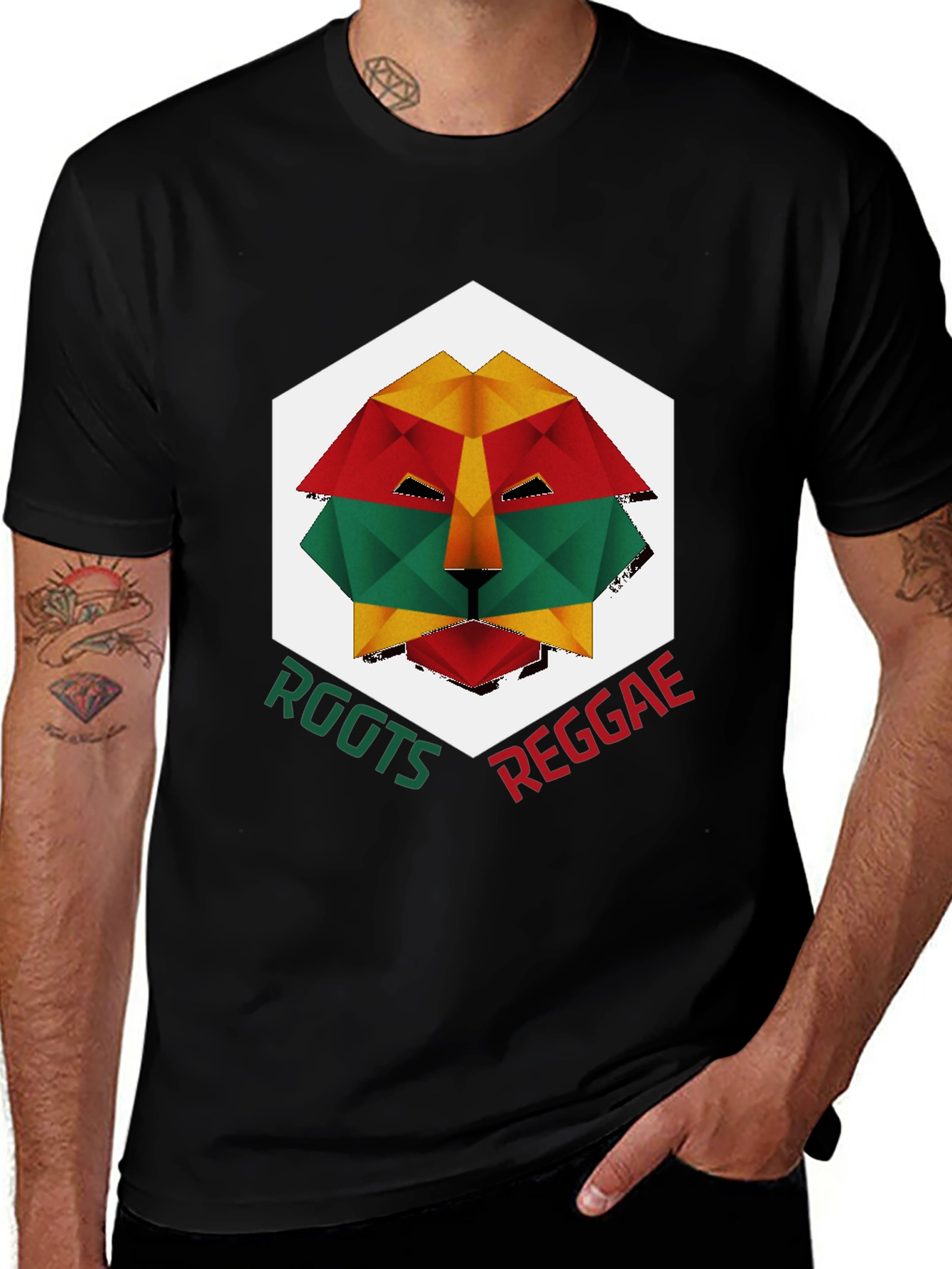 Variant 17 of Roots Reggae Lion Graphic T-Shirt