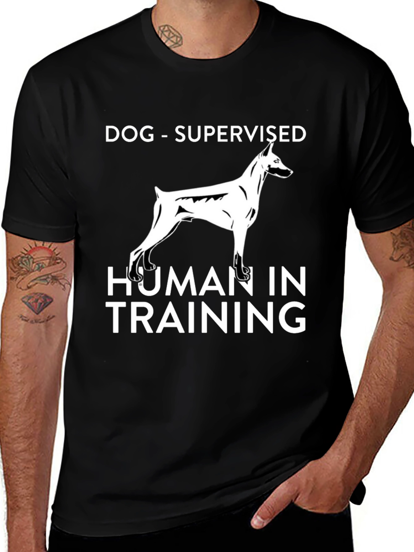 Variant 21 of Dog Supervised Human in Training T-Shirt