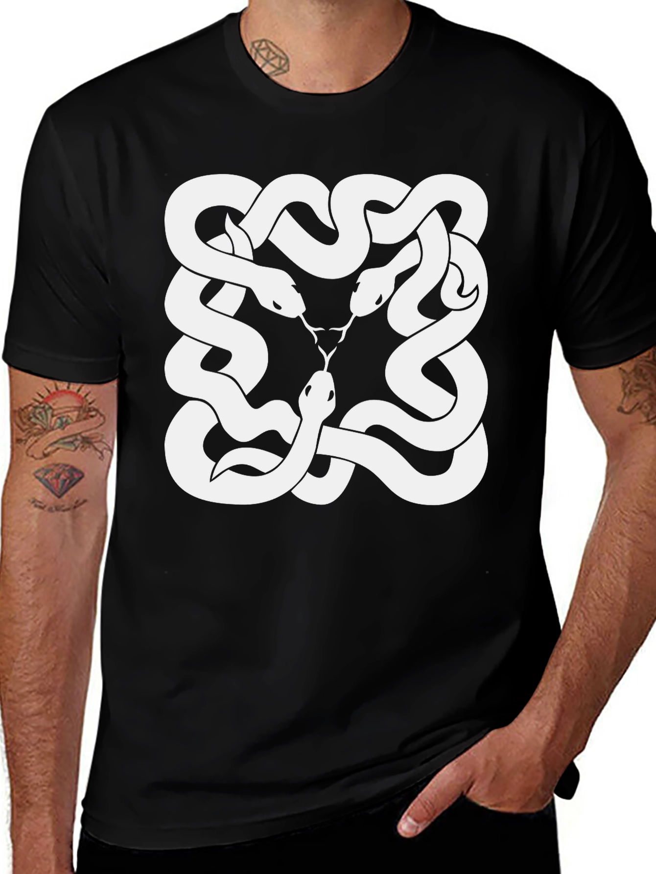 Variant 15 of Serpentine Knot Black T-Shirt