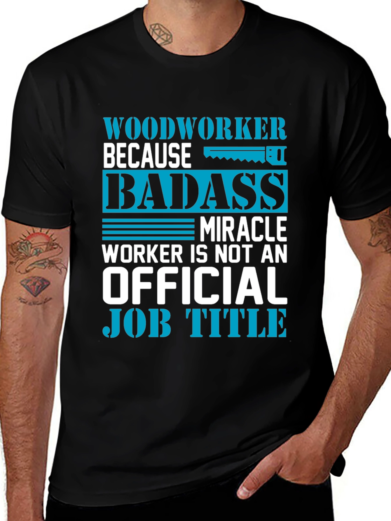 Variant 24 of Woodworker Badass Funny Graphic Tee