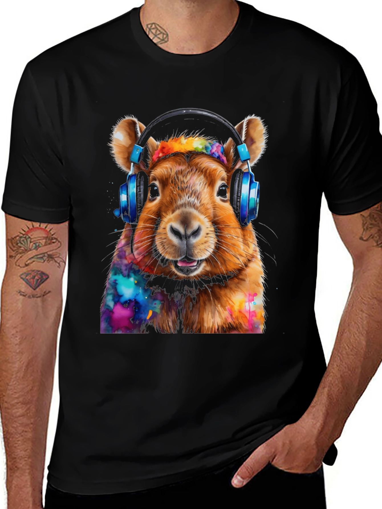 Variant 13 of Squirrel with Headphones Graphic T-Shirt
