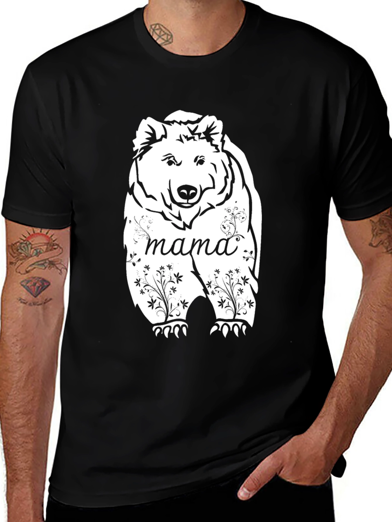 Variant 9 of Mama Bear Graphic Tee - Black