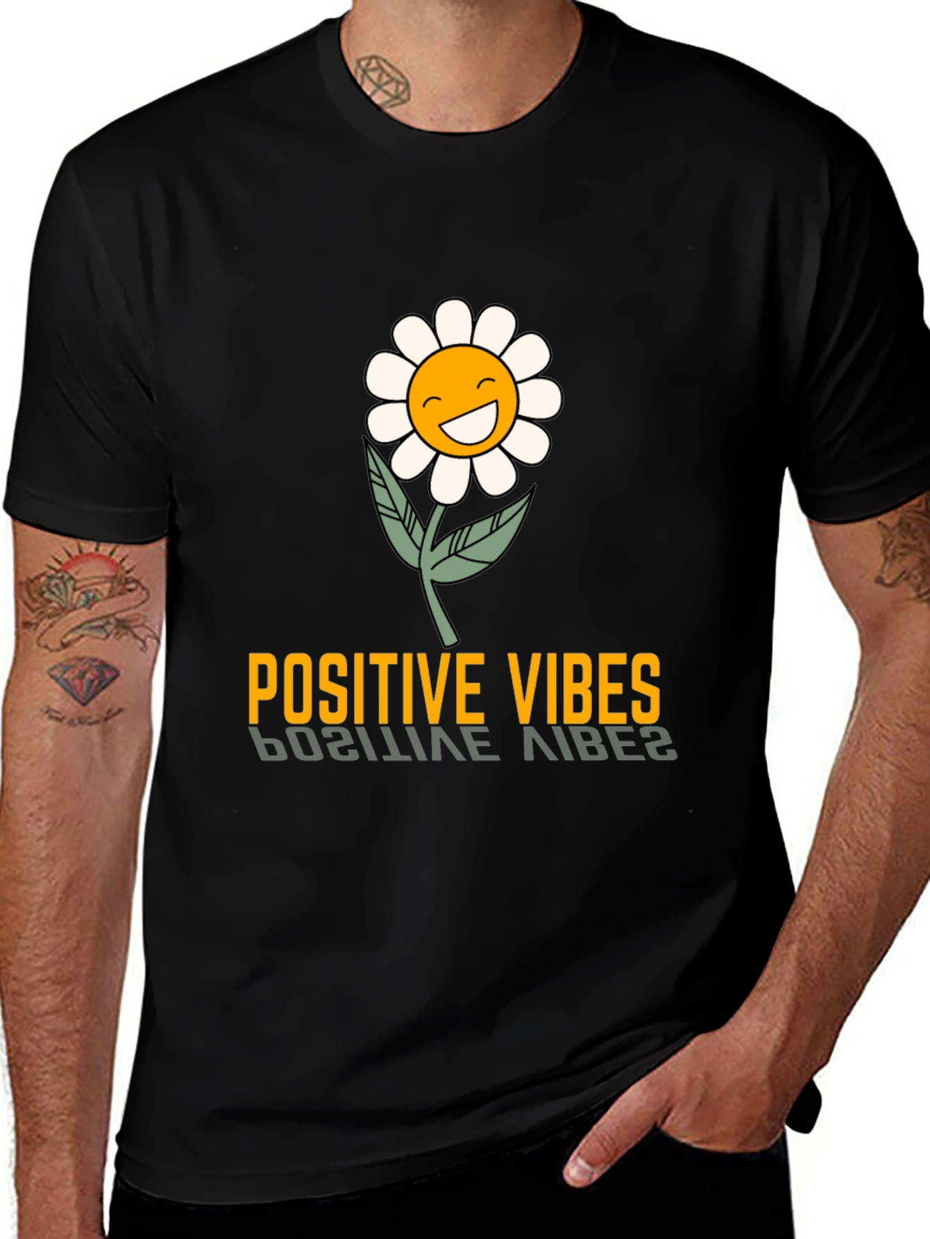 Variant 9 of Positive Vibes Flower Graphic T-Shirt