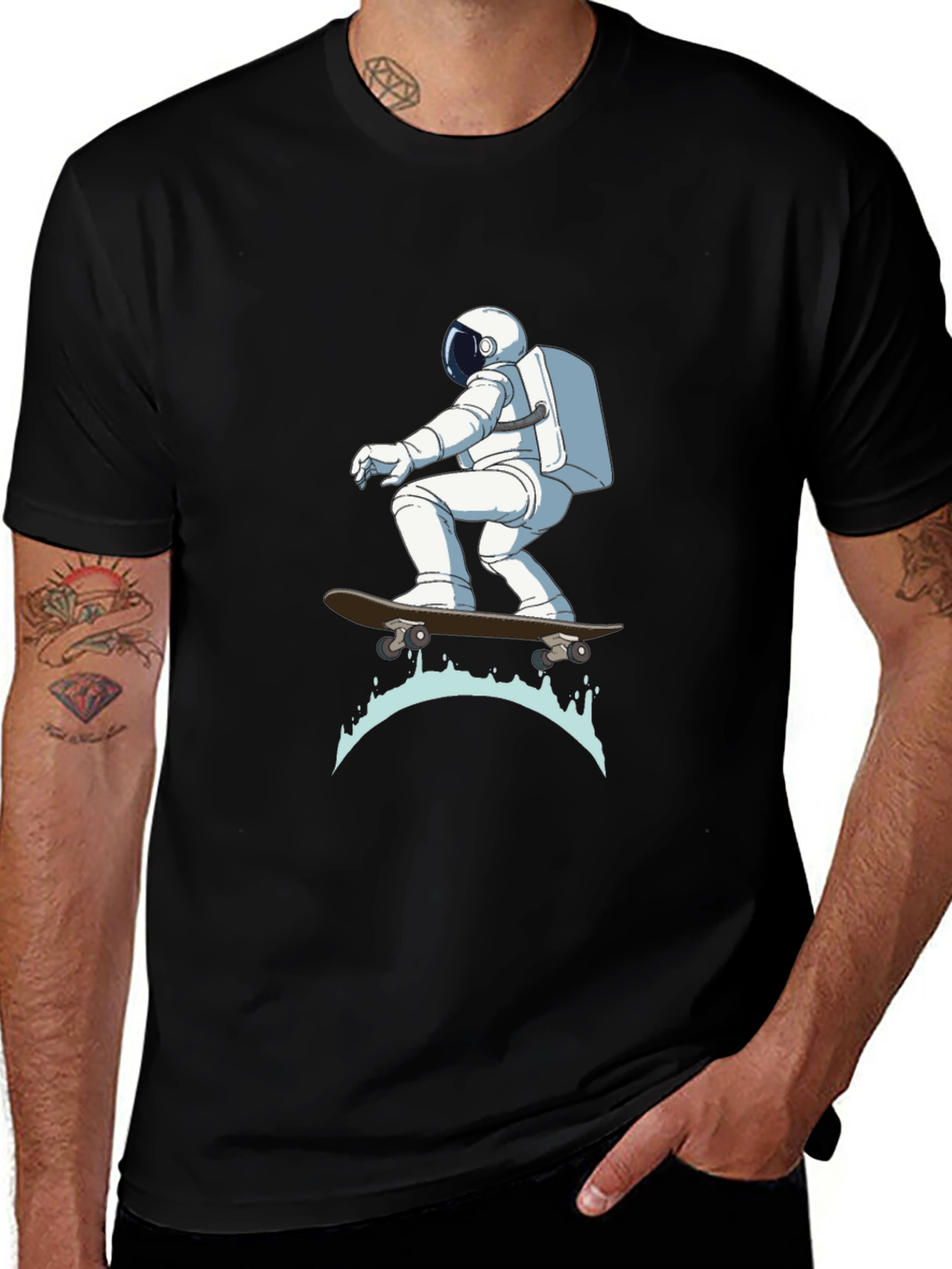 Variant 14 of Astronaut Skateboarder Graphic T-Shirt