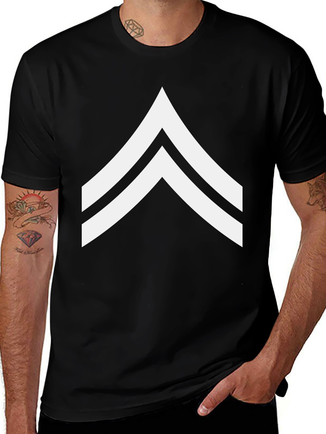 Black Sergeant Chevron Graphic Tee - Black main image