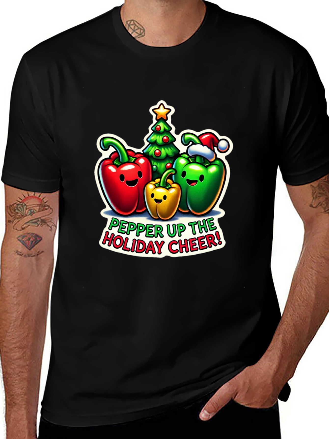 Festive Pepper Holiday Cheer Graphic Tee