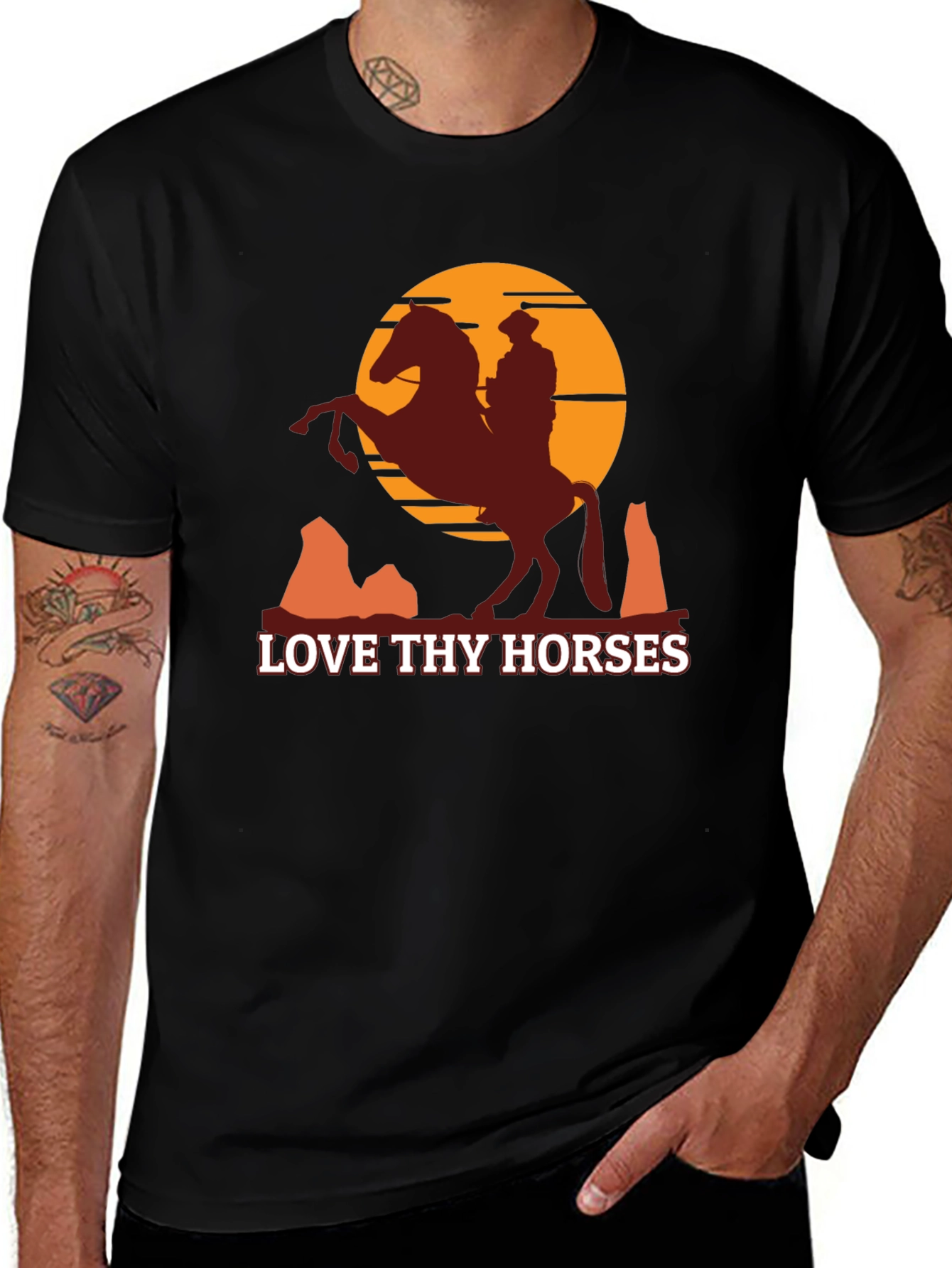 Variant 15 of Love Thy Horses Graphic Tee - Western Style