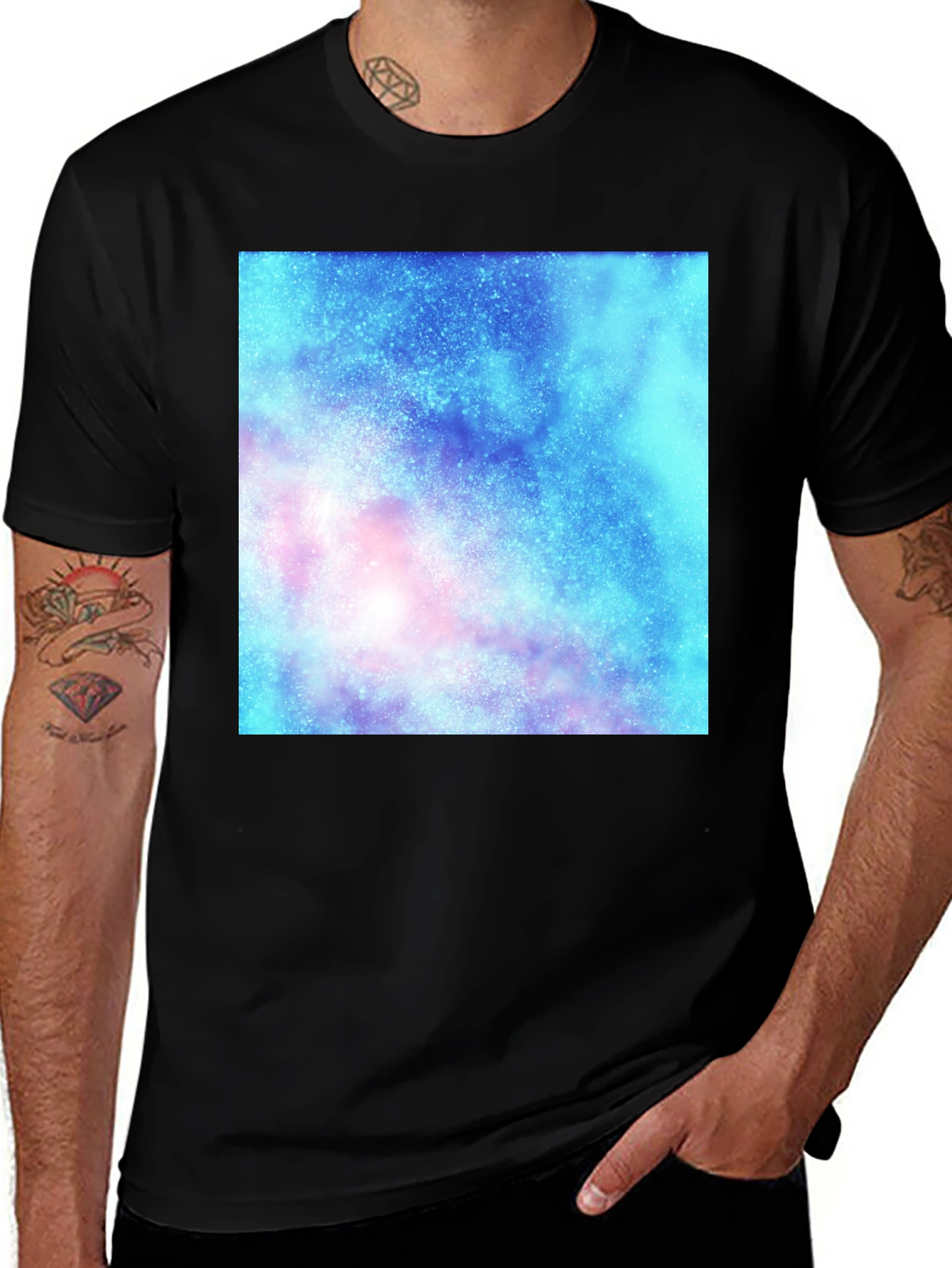 Variant 18 of Galaxy Print Black T-Shirt