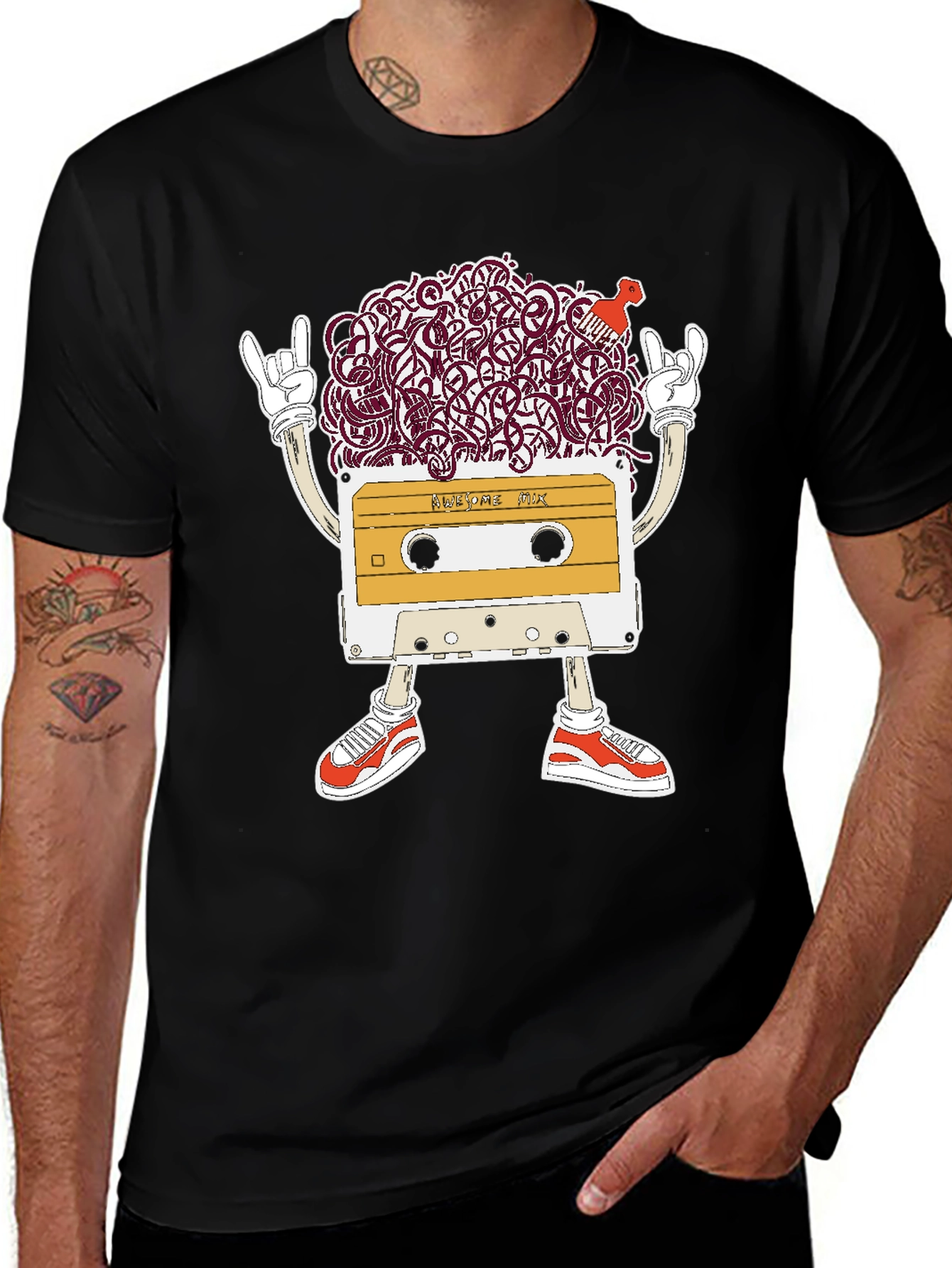 Variant 14 of Retro Cassette Tape Graphic Tee - Awesome Mix!