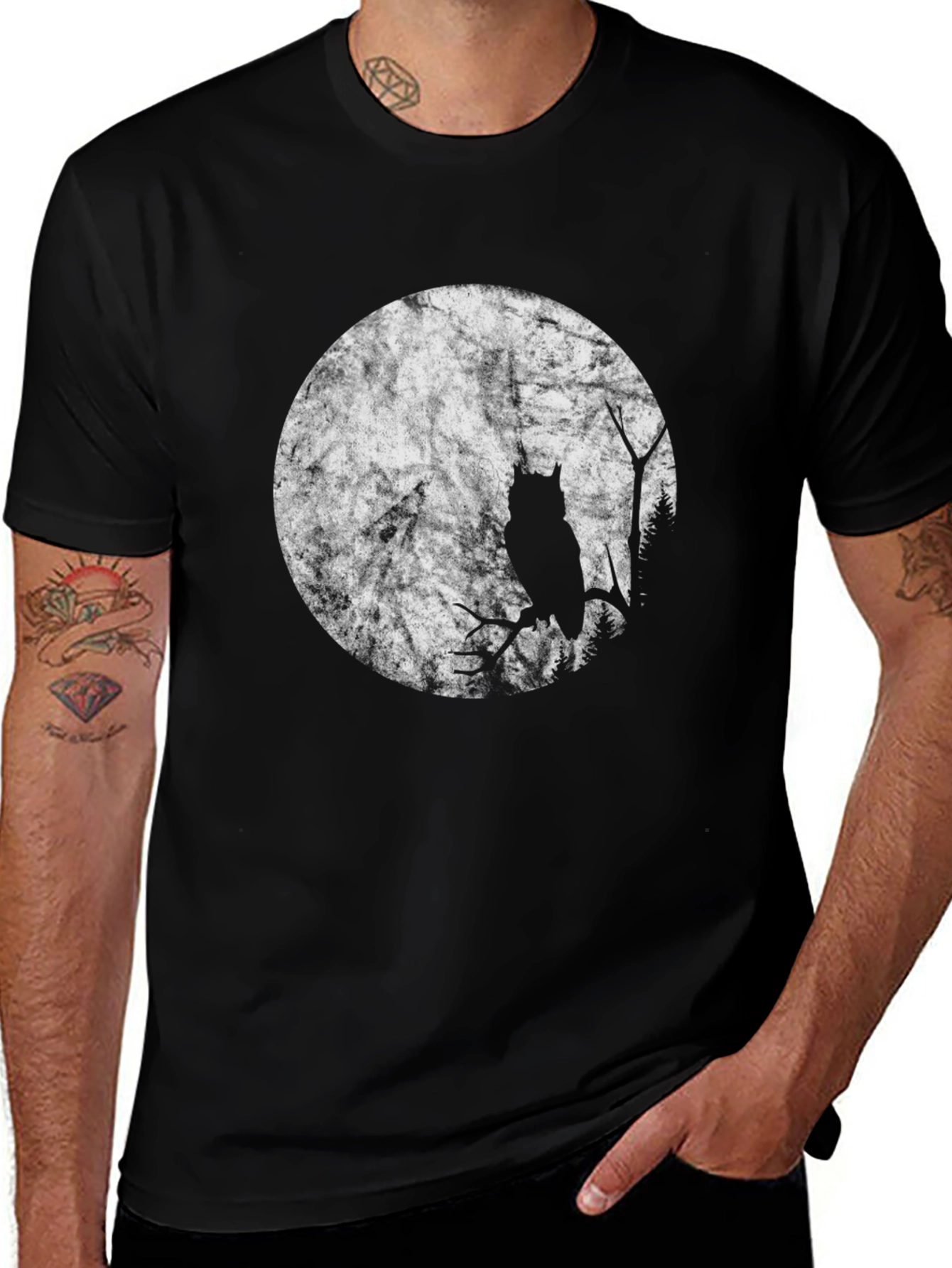 Variant 11 of Owl Moon Silhouette T-Shirt