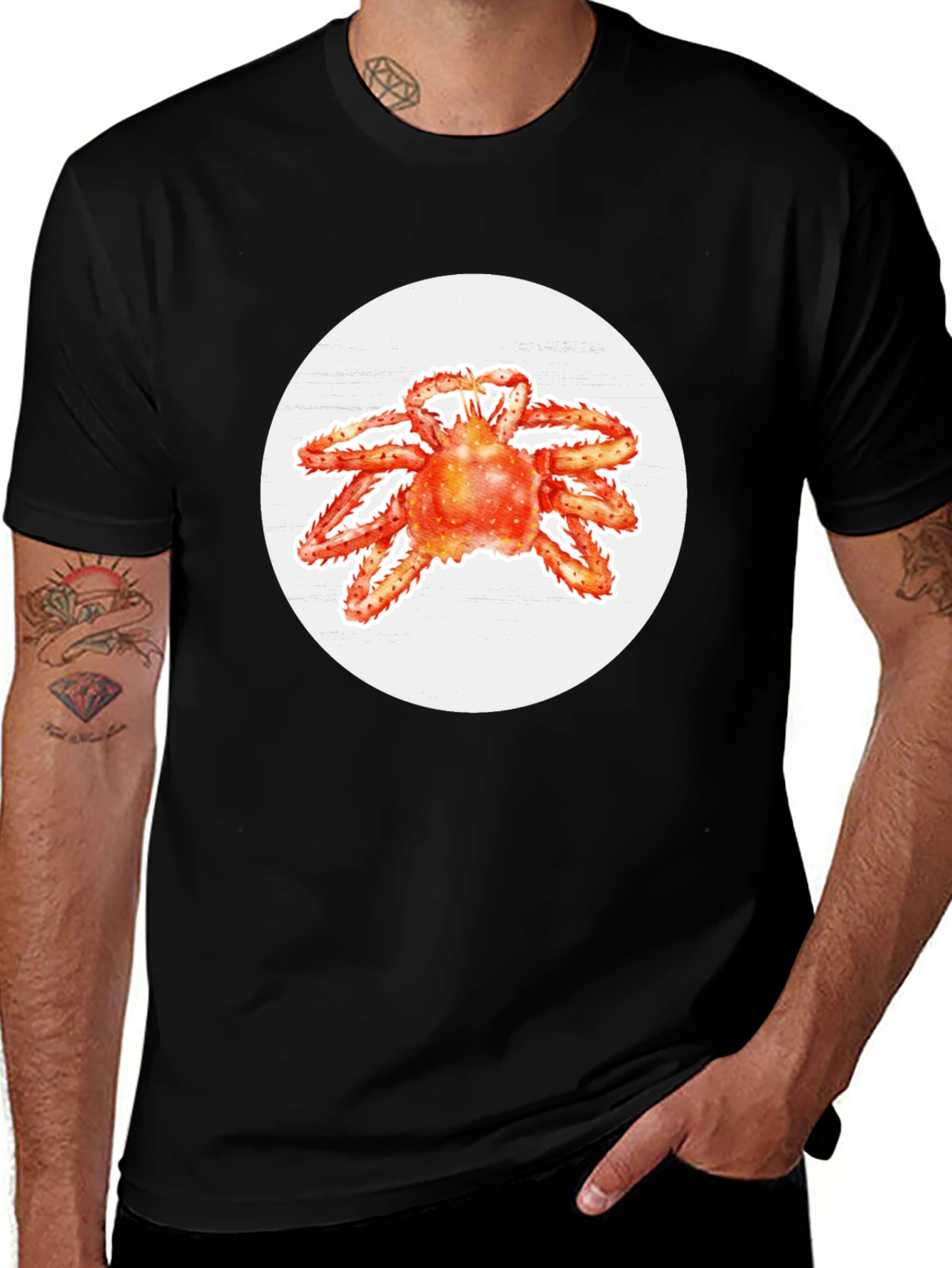 Crab Graphic Tee - Casual Men's T-Shirt