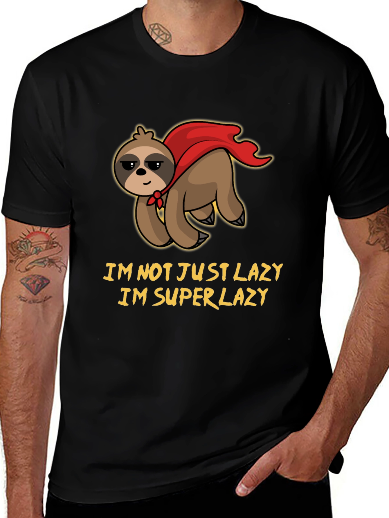Super Lazy Sloth Graphic T-Shirt - Funny & Comfortable