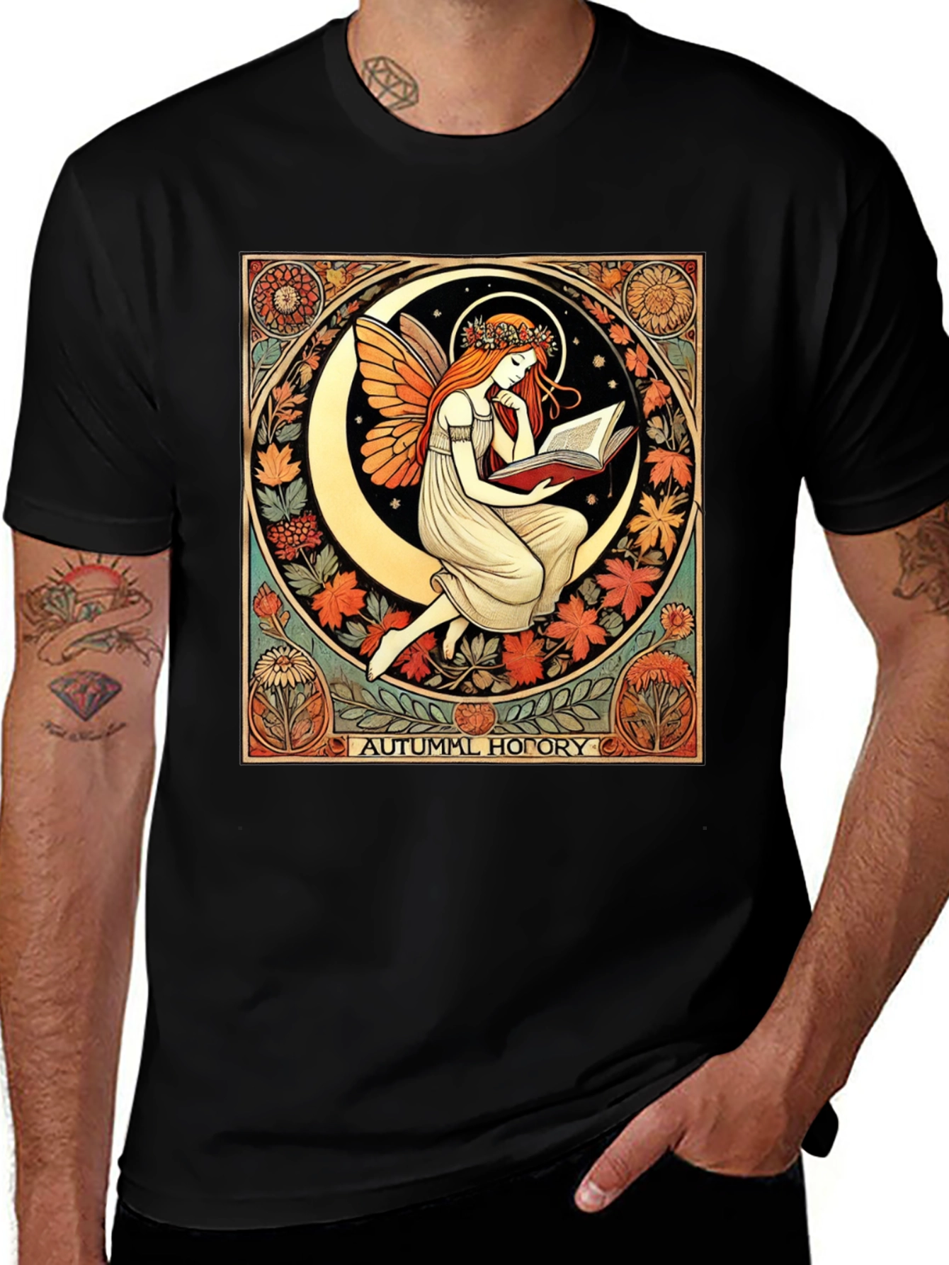 Variant 29 of Autumnal Fairy Reading T-Shirt
