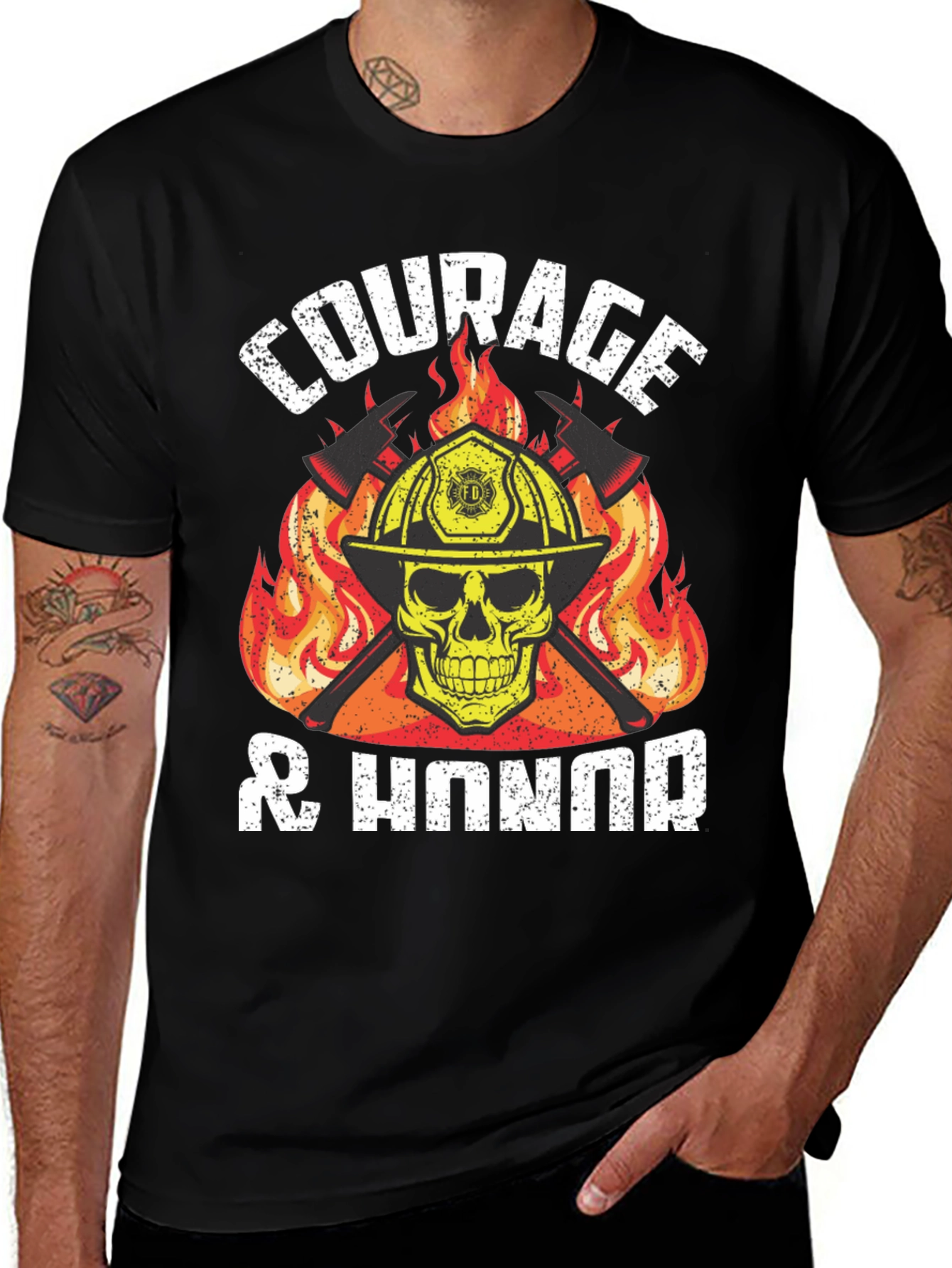 Variant 12 of Courage & Honor Firefighter Graphic T-Shirt