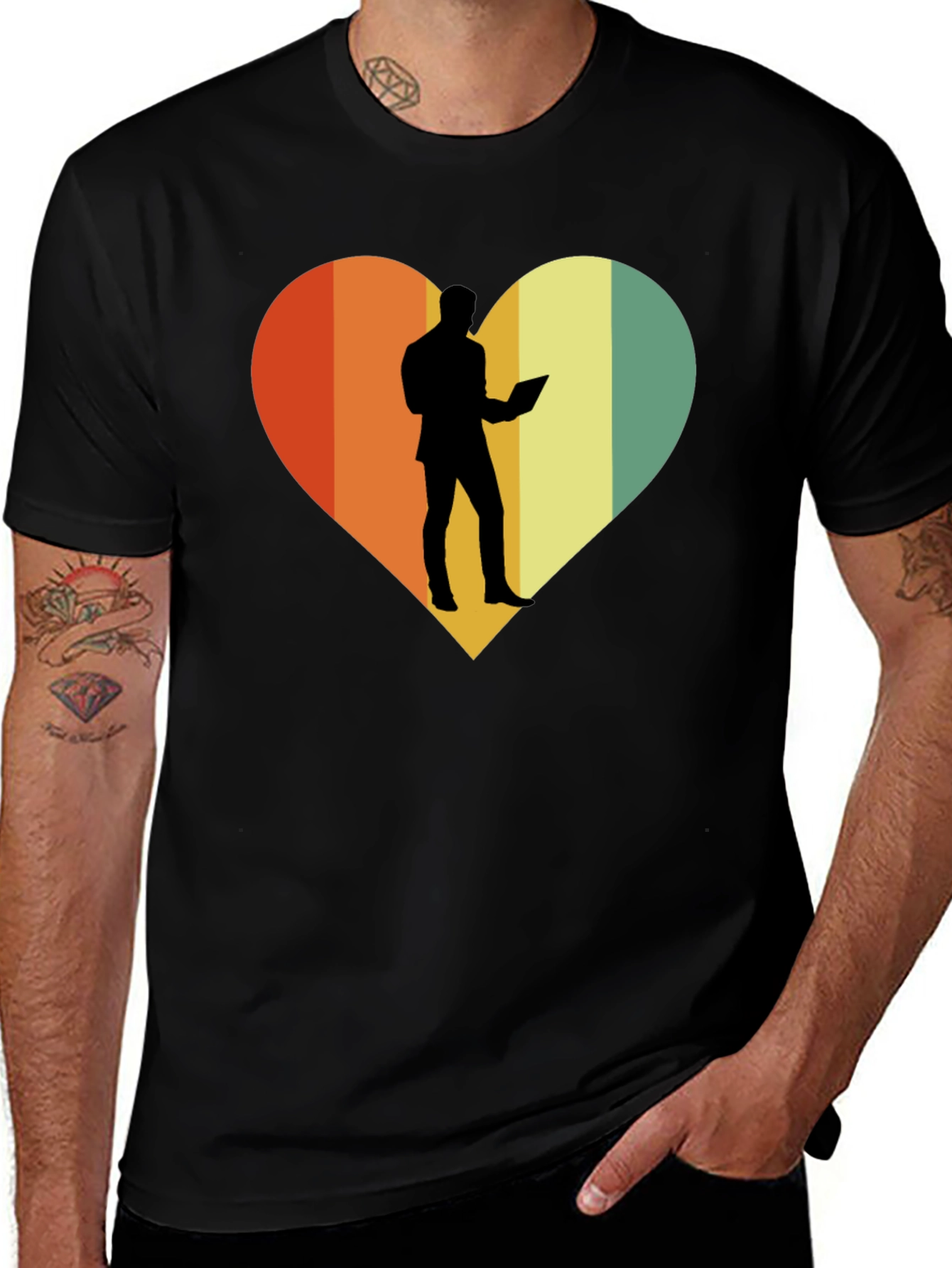 Variant 12 of Retro Heart Silhouette T-Shirt