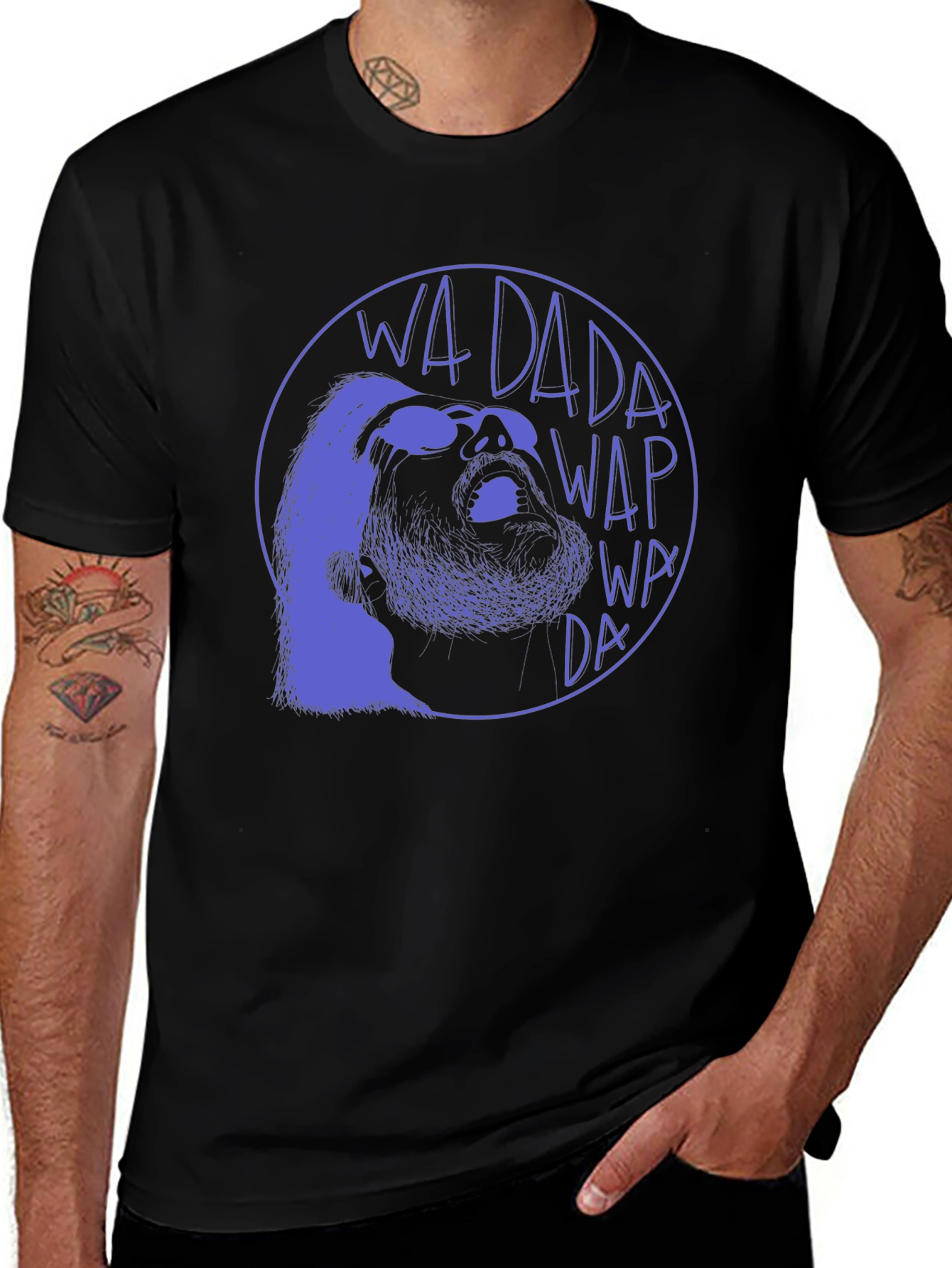 Variant 7 of Wa Dada Wap Men's Black Graphic T-Shirt