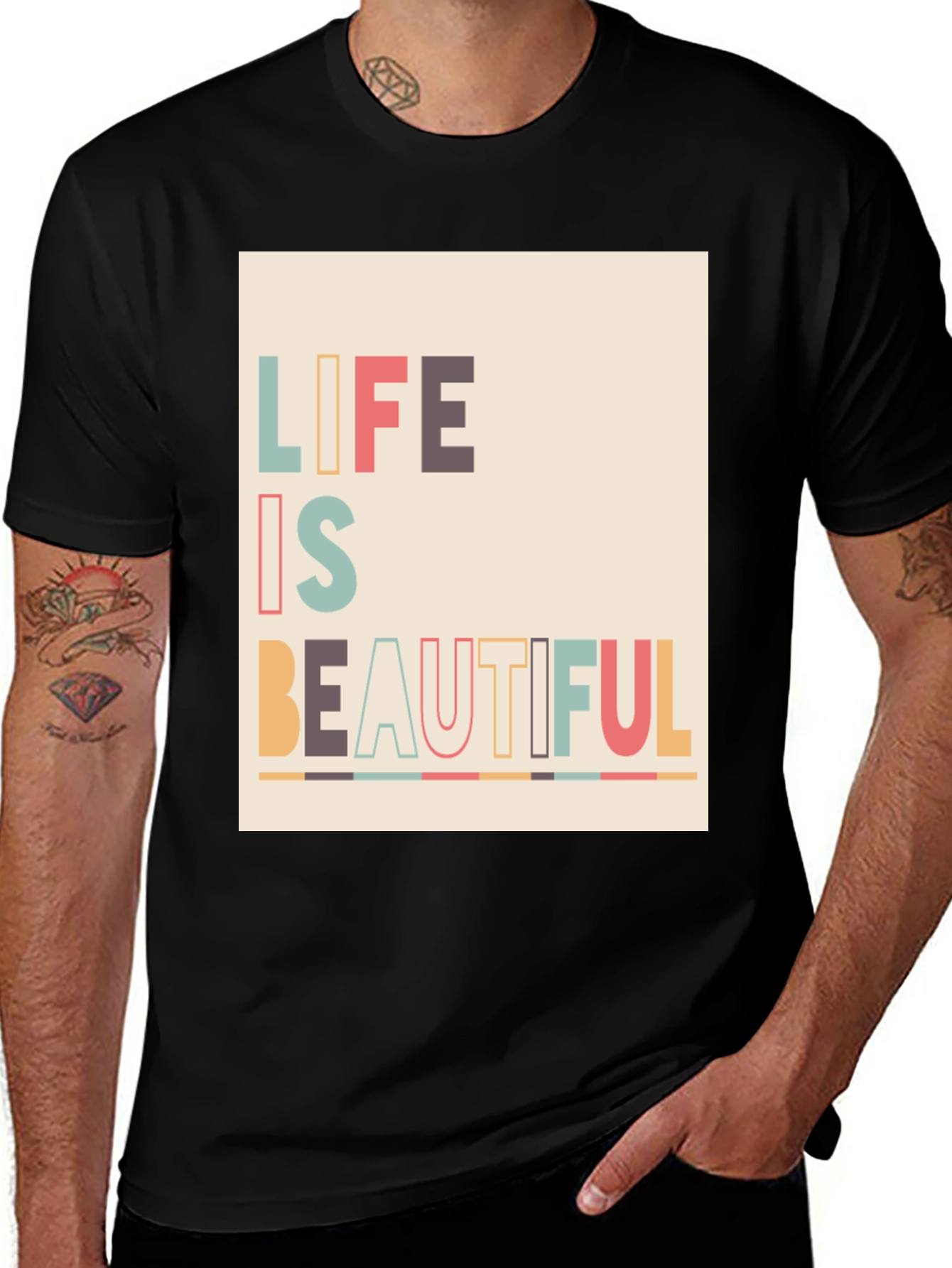 Variant 23 of Life Is Beautiful Graphic Tee - Stylish Cotton Comfort